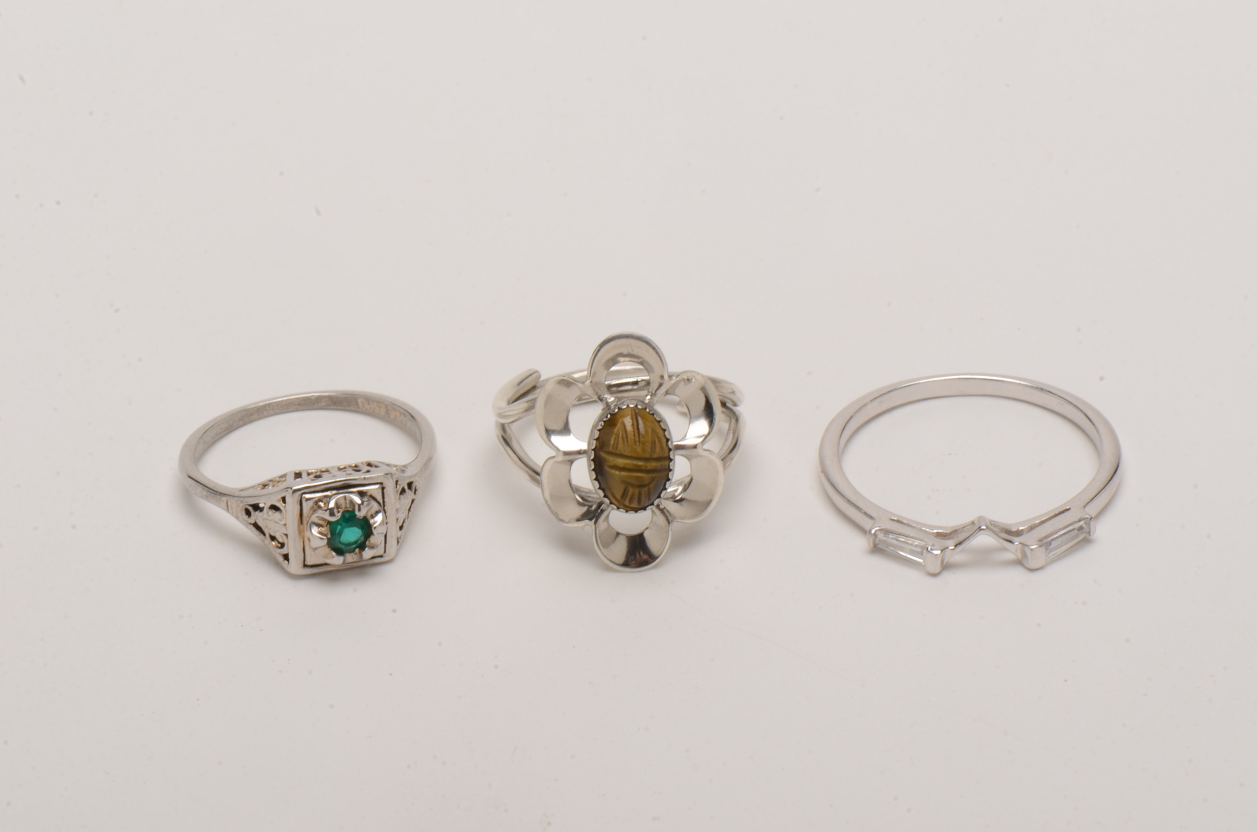 Assortment of Costume Rings Including Sterling Silver