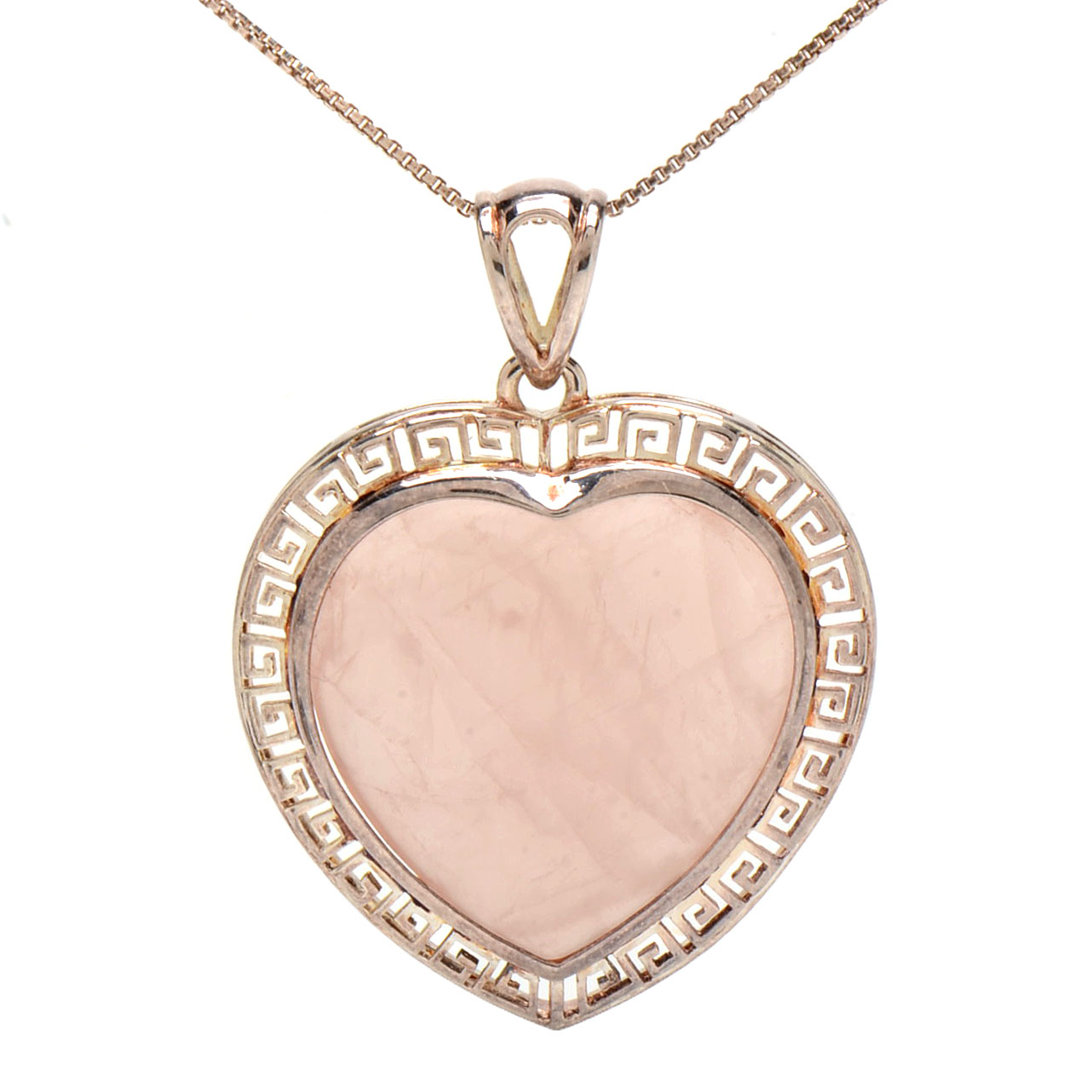 Sterling Silver and Rose Quartz Heart Necklace