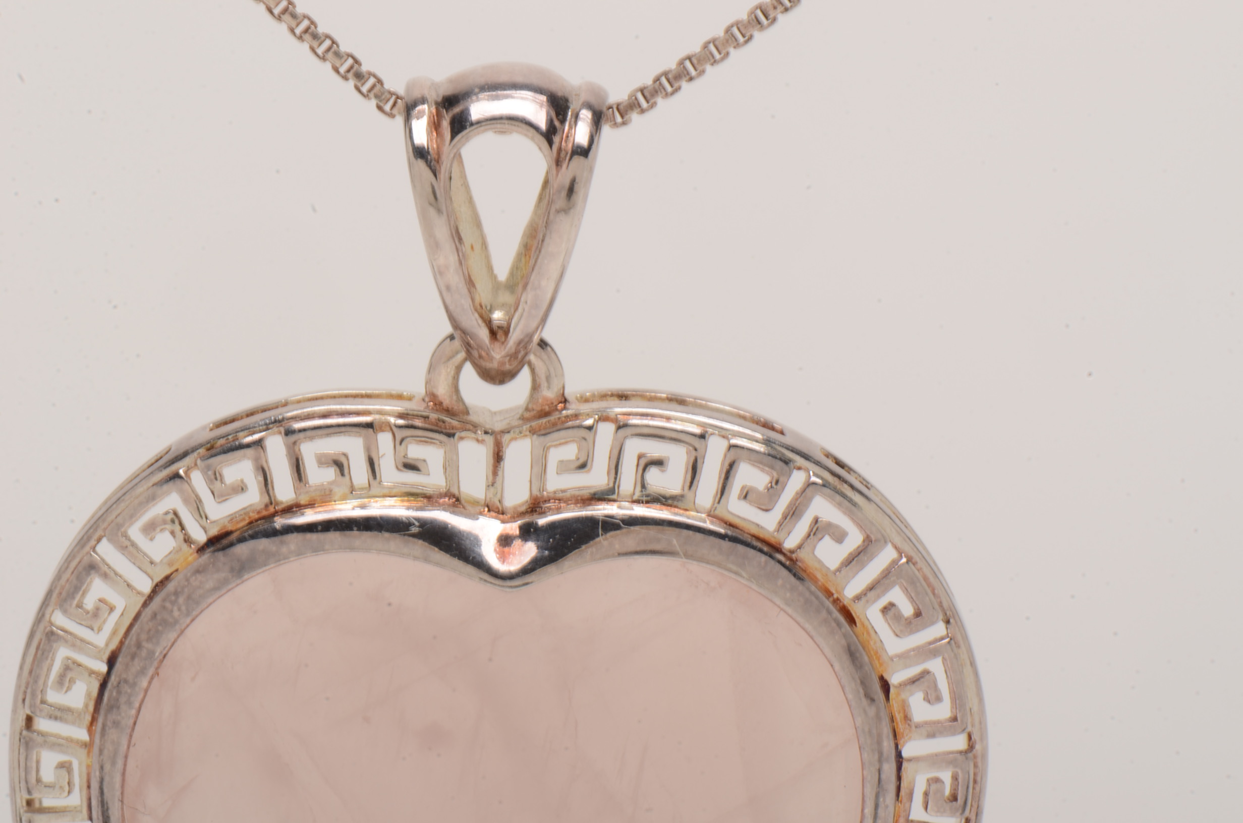 Sterling Silver and Rose Quartz Heart Necklace