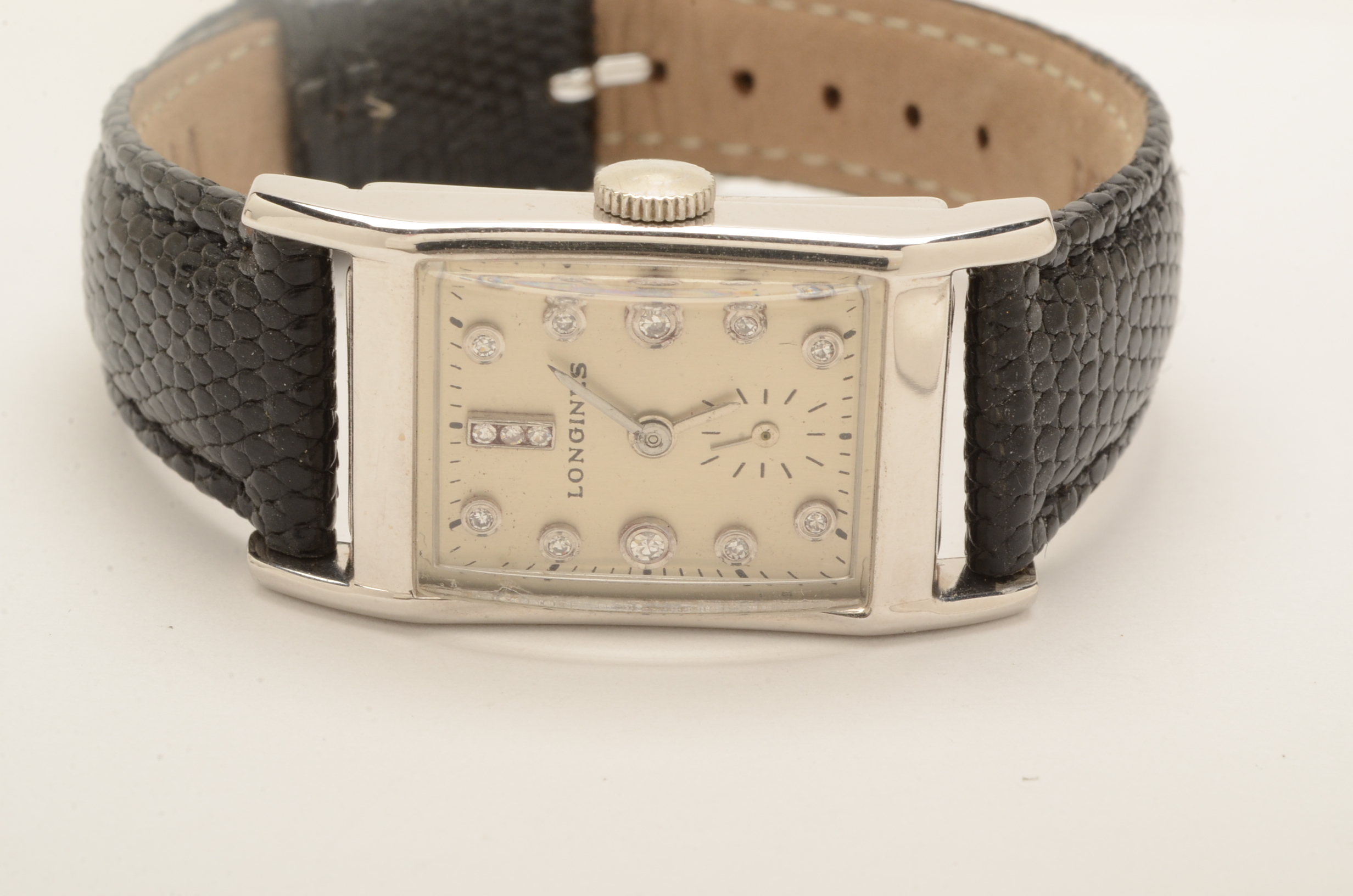Vintage Longines 14K White Gold Diamond Watch