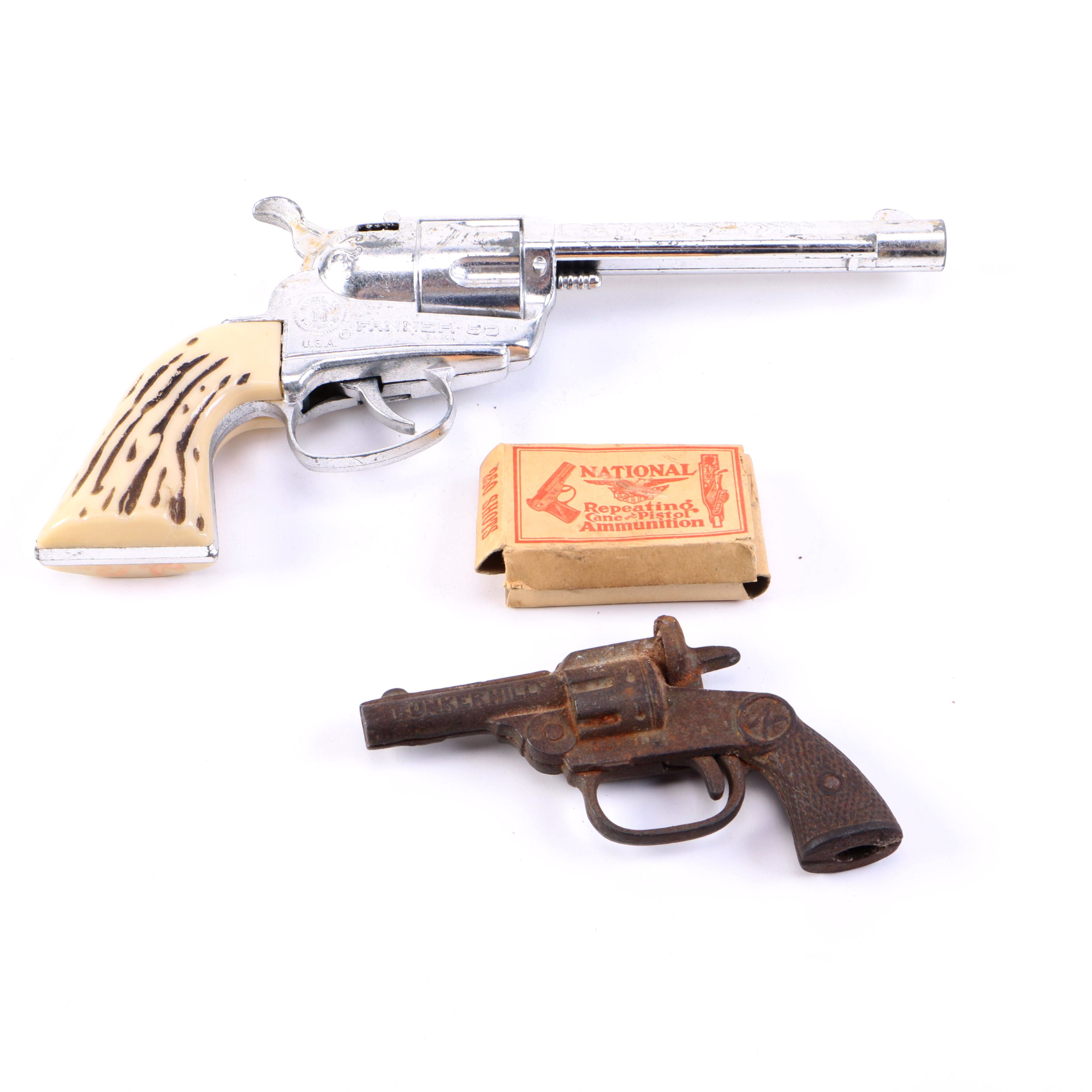 A Fanner and Bunker Hill Pop Gun with One box of Ammumition