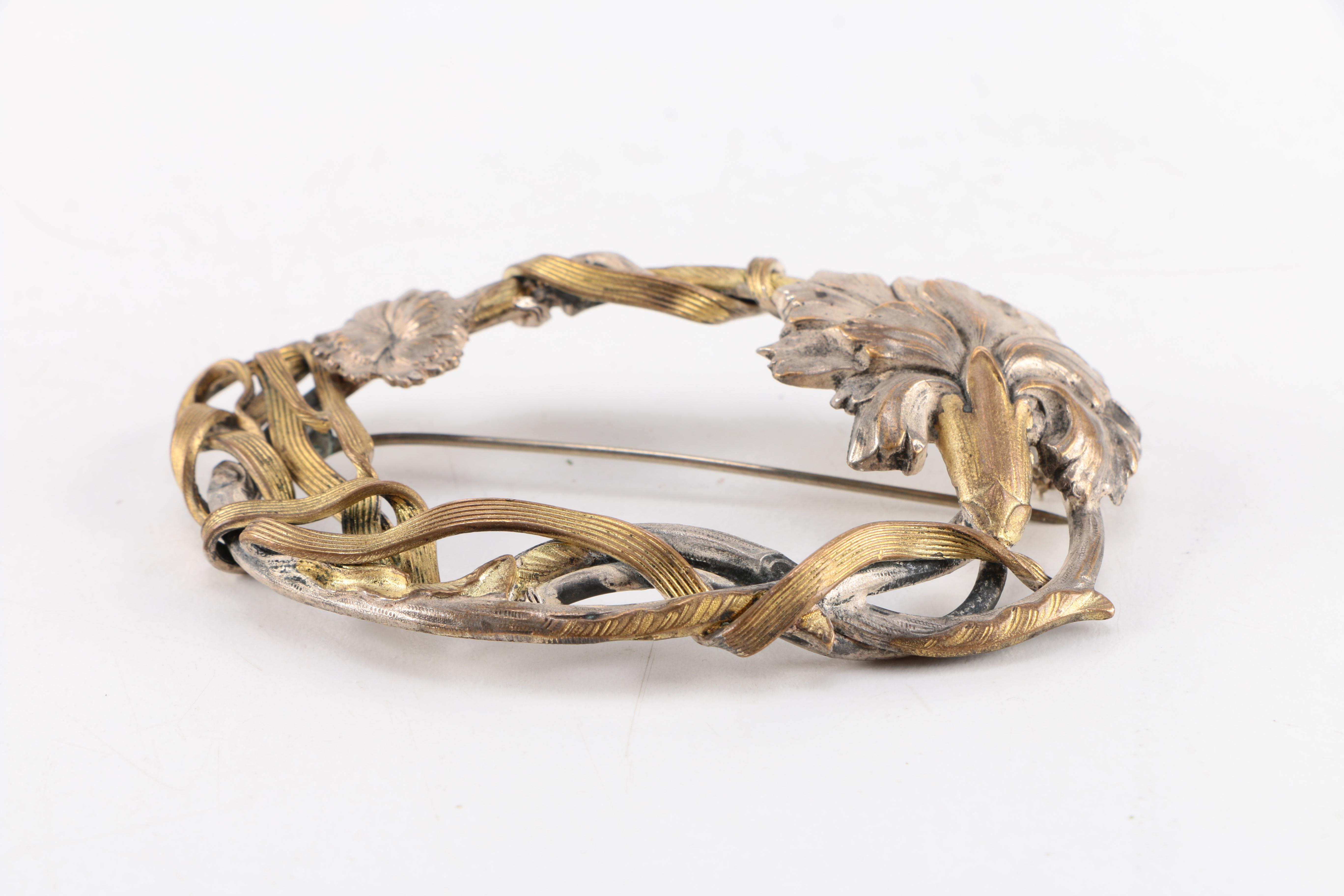 Vintage Gold Tone Bracelet and Brooch