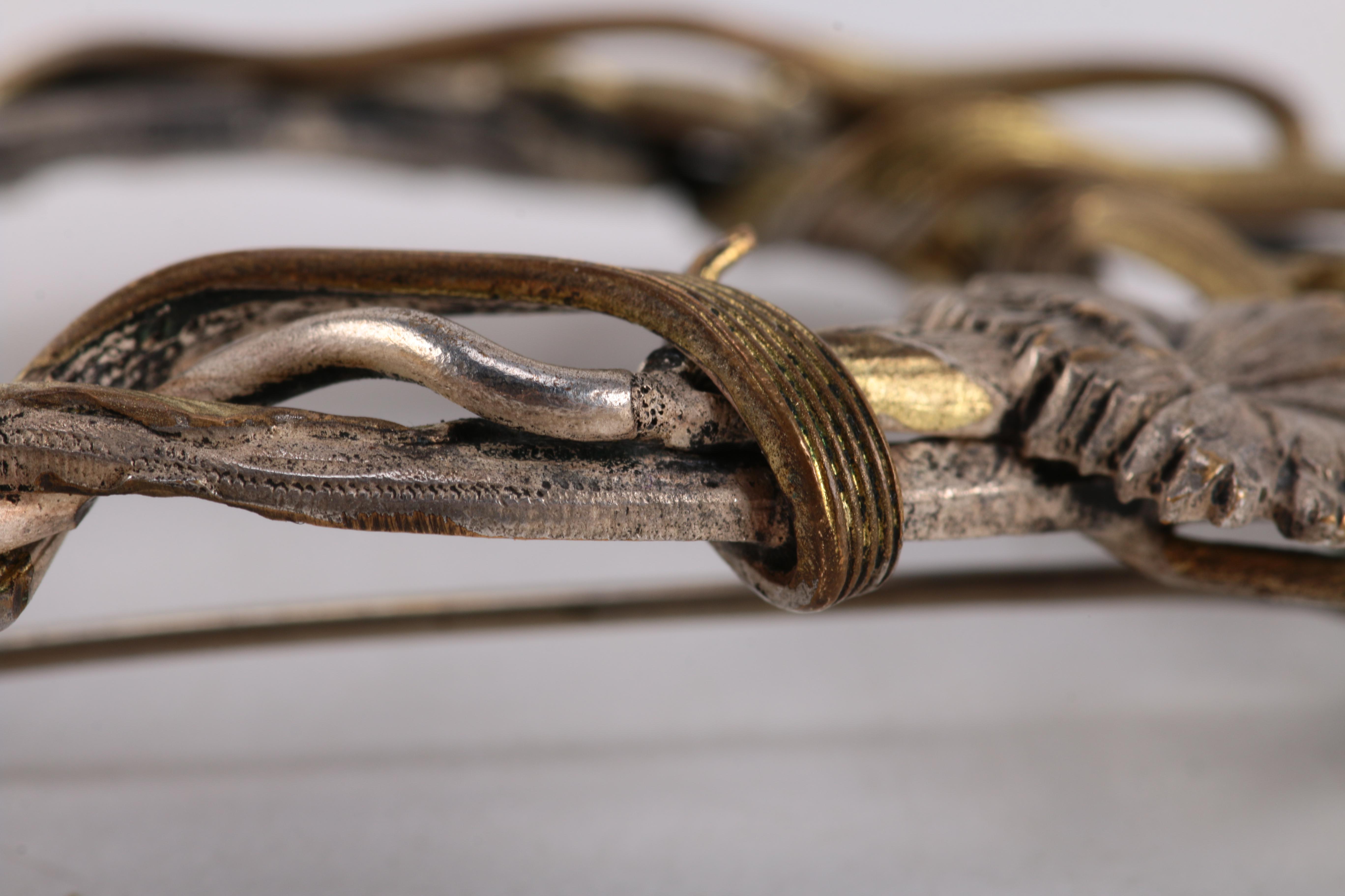 Vintage Gold Tone Bracelet and Brooch