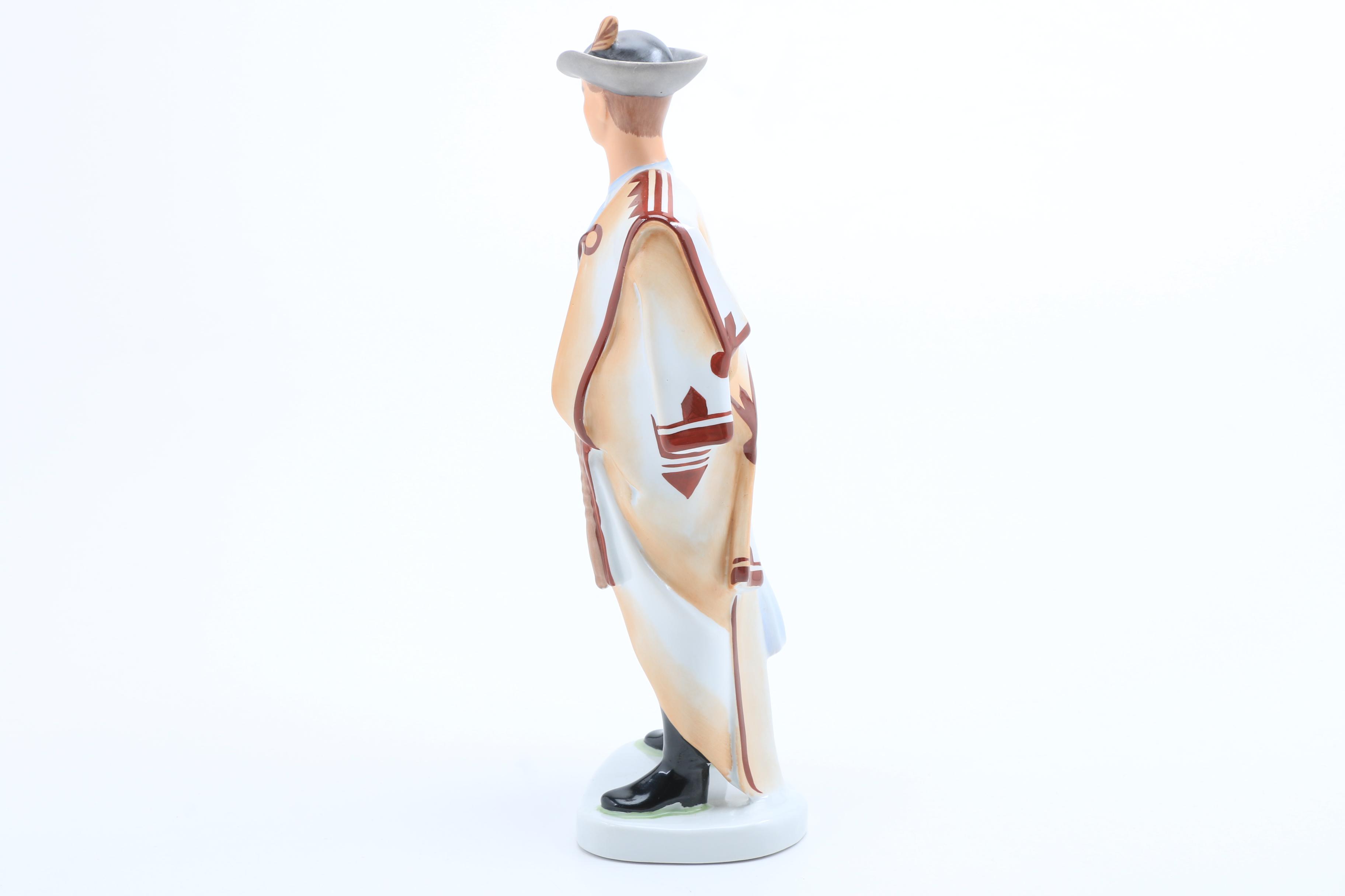 Bisque Porcelain Figural Vases and Aquincum Porcelain Figurine