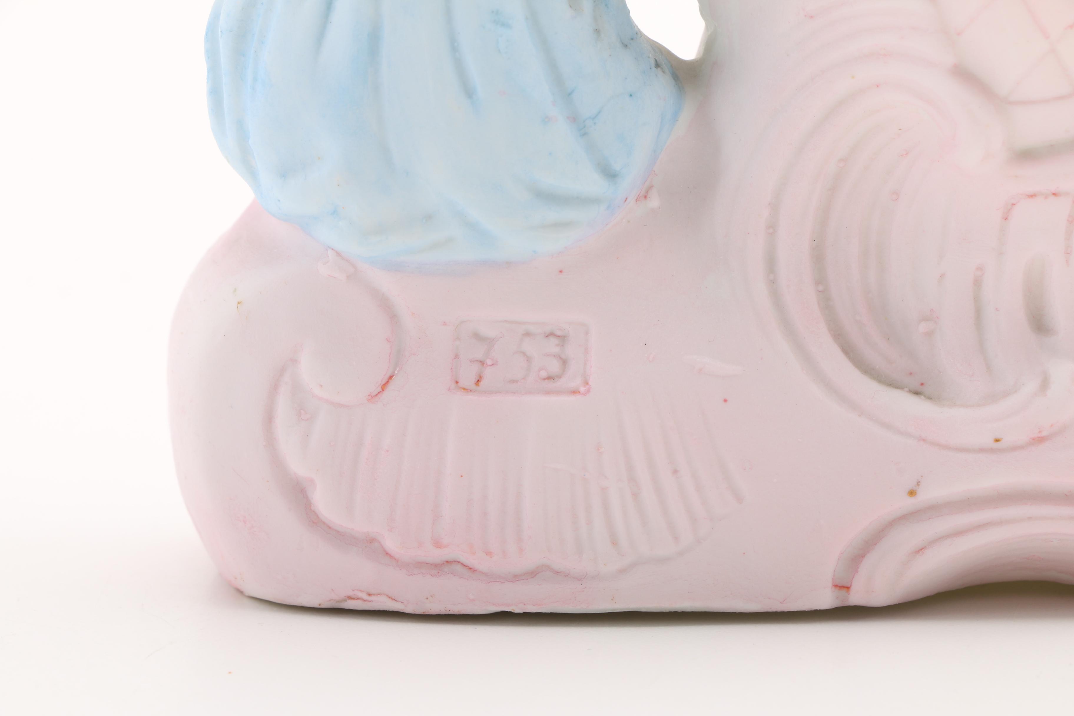 Bisque Porcelain Figural Vases and Aquincum Porcelain Figurine