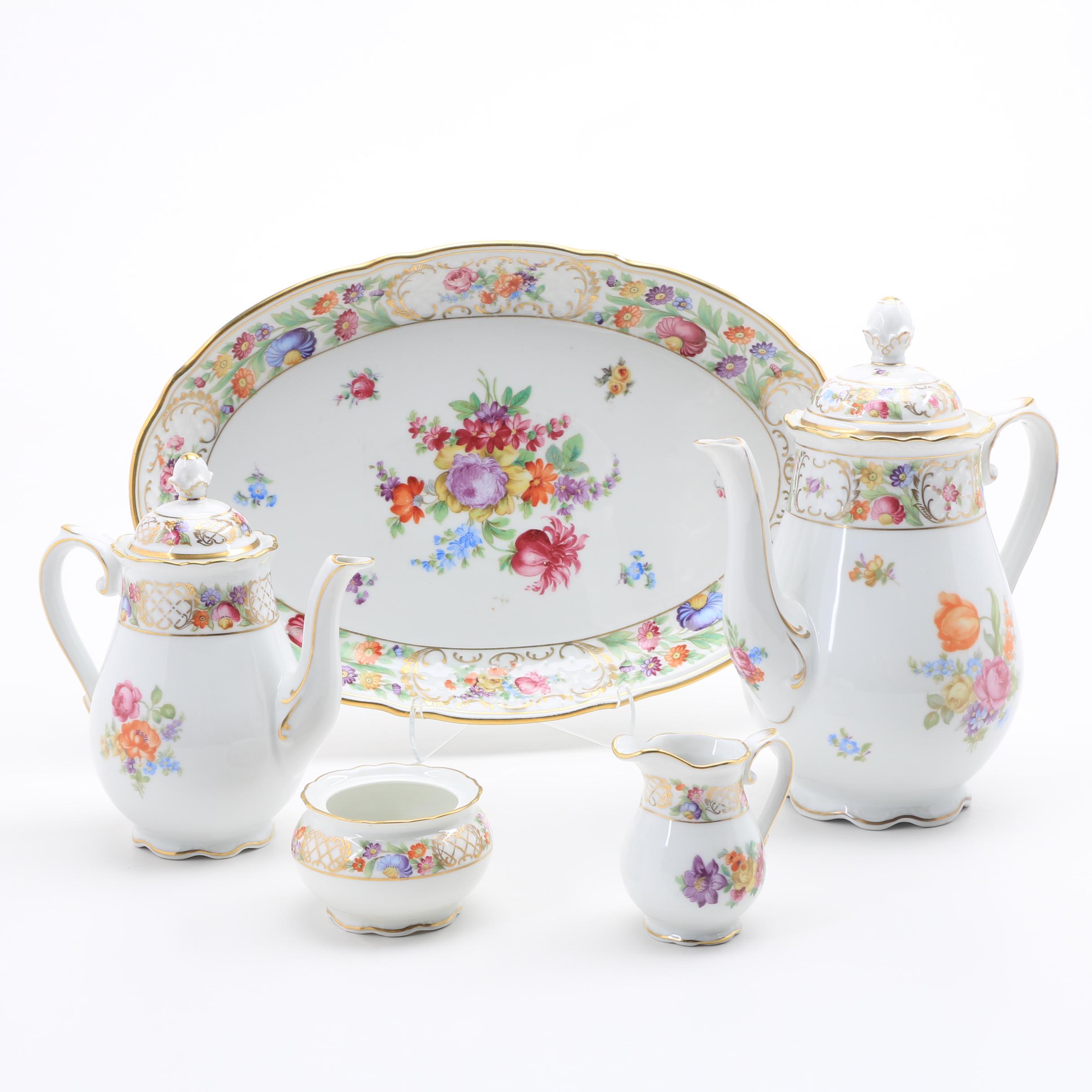Schumann Bavarian Porcelain "Dresden Flowers" Tea Set