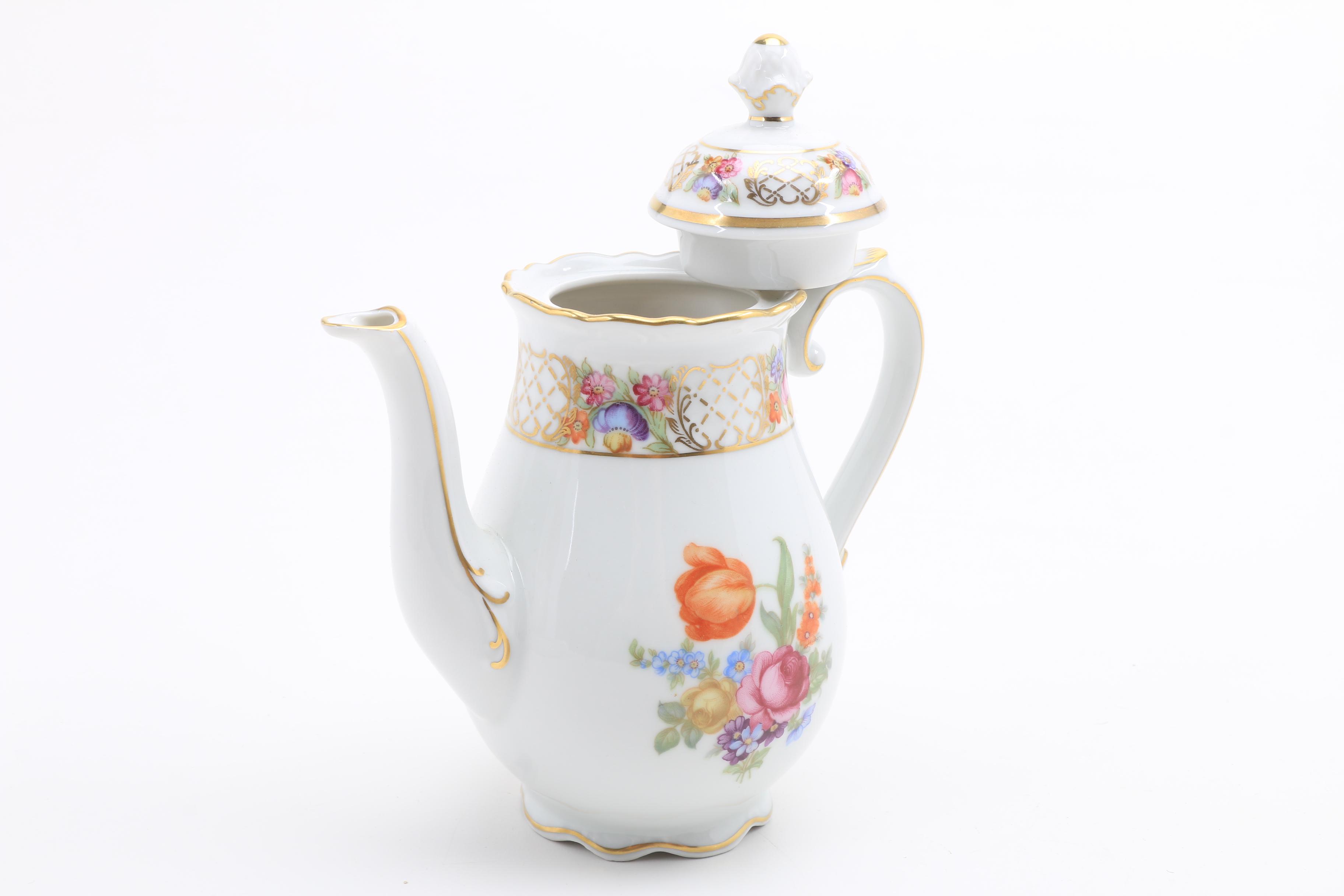 Schumann Bavarian Porcelain "Dresden Flowers" Tea Set