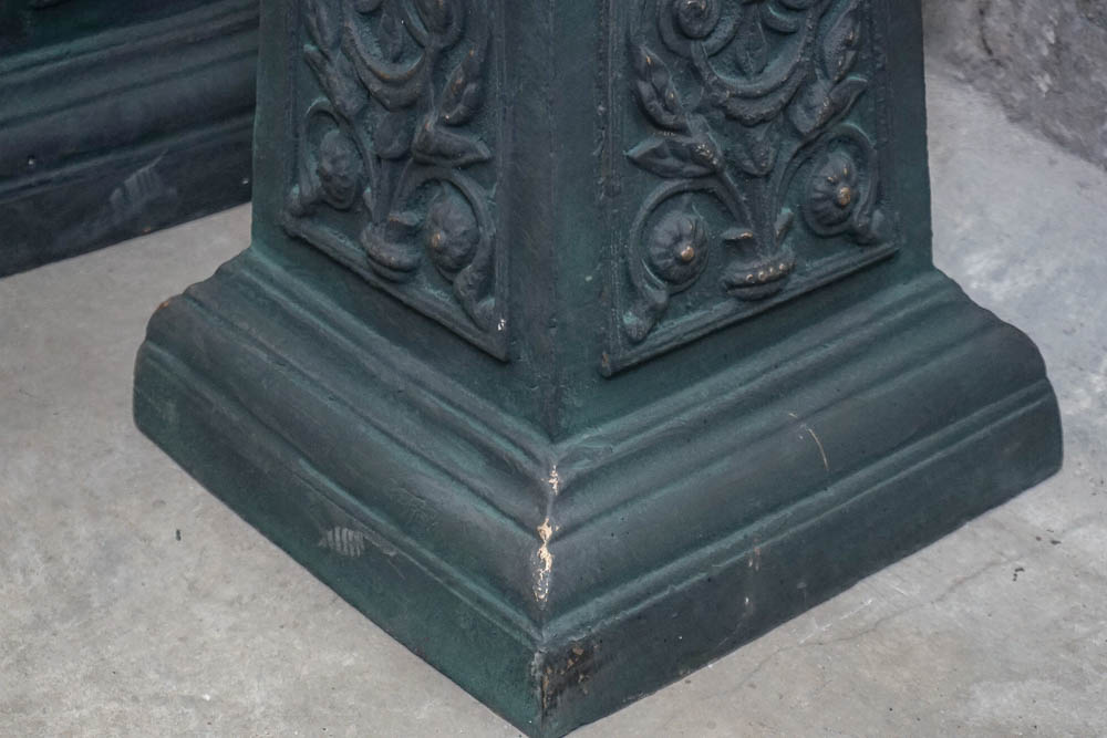Metal Urn Planters on Pedestals