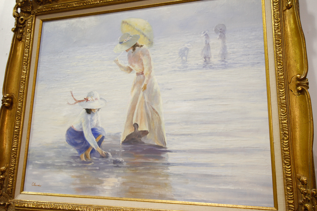 Claude Signed Contemporary Impressionistic Oil on Canvas