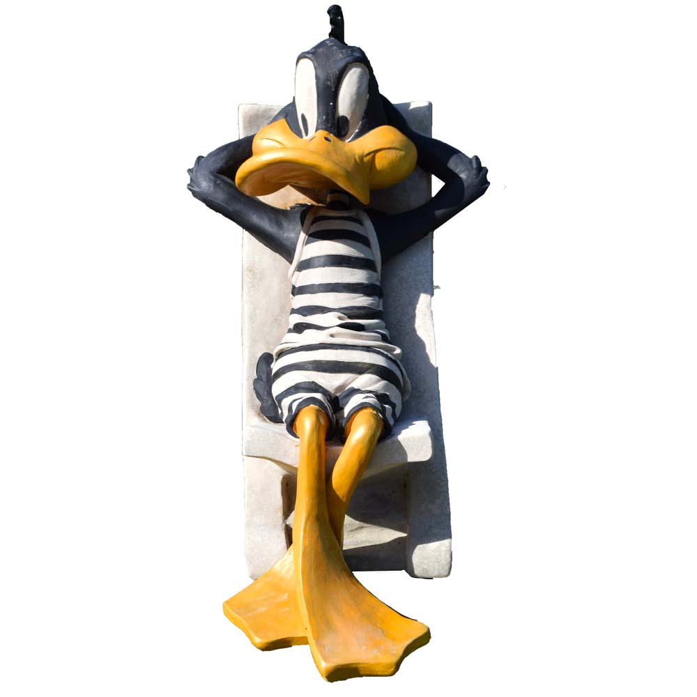 Reclining Daffy Duck Outdoor Sculpture