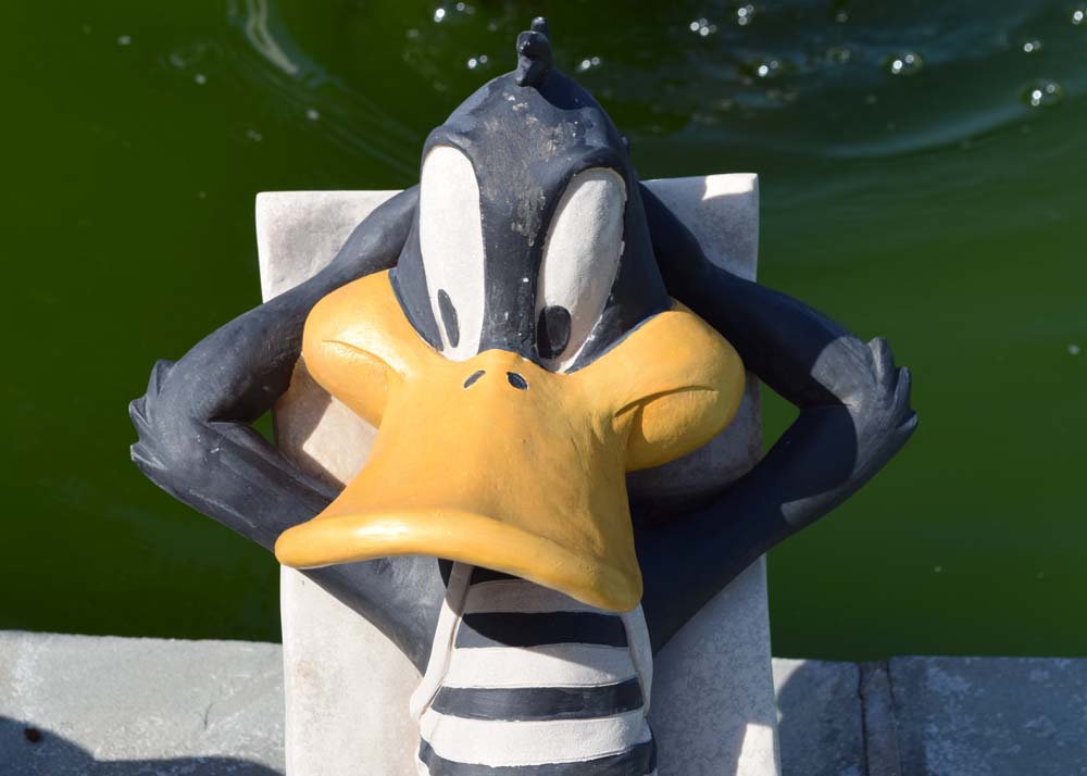Reclining Daffy Duck Outdoor Sculpture