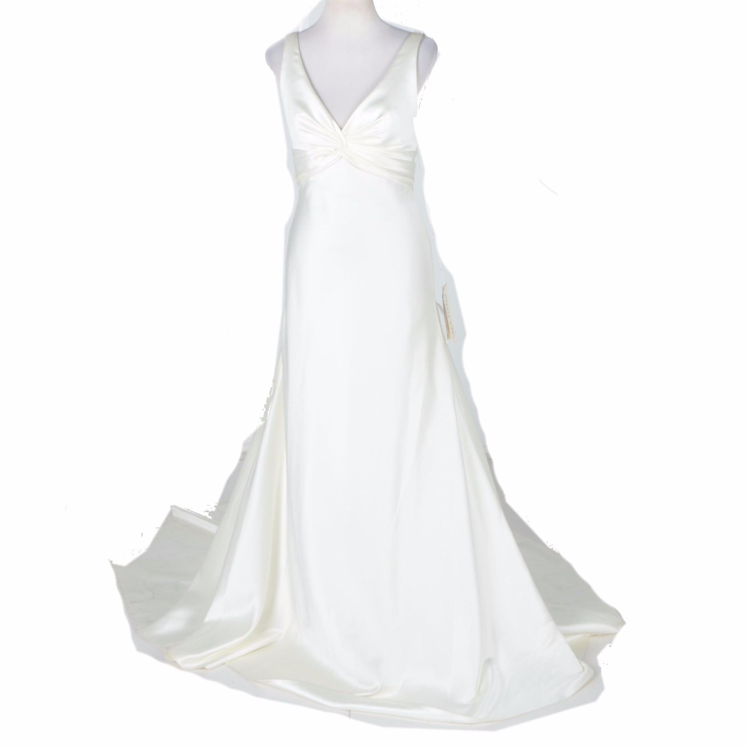 Augusta Jones Cream Satin Modern Bridal Gown