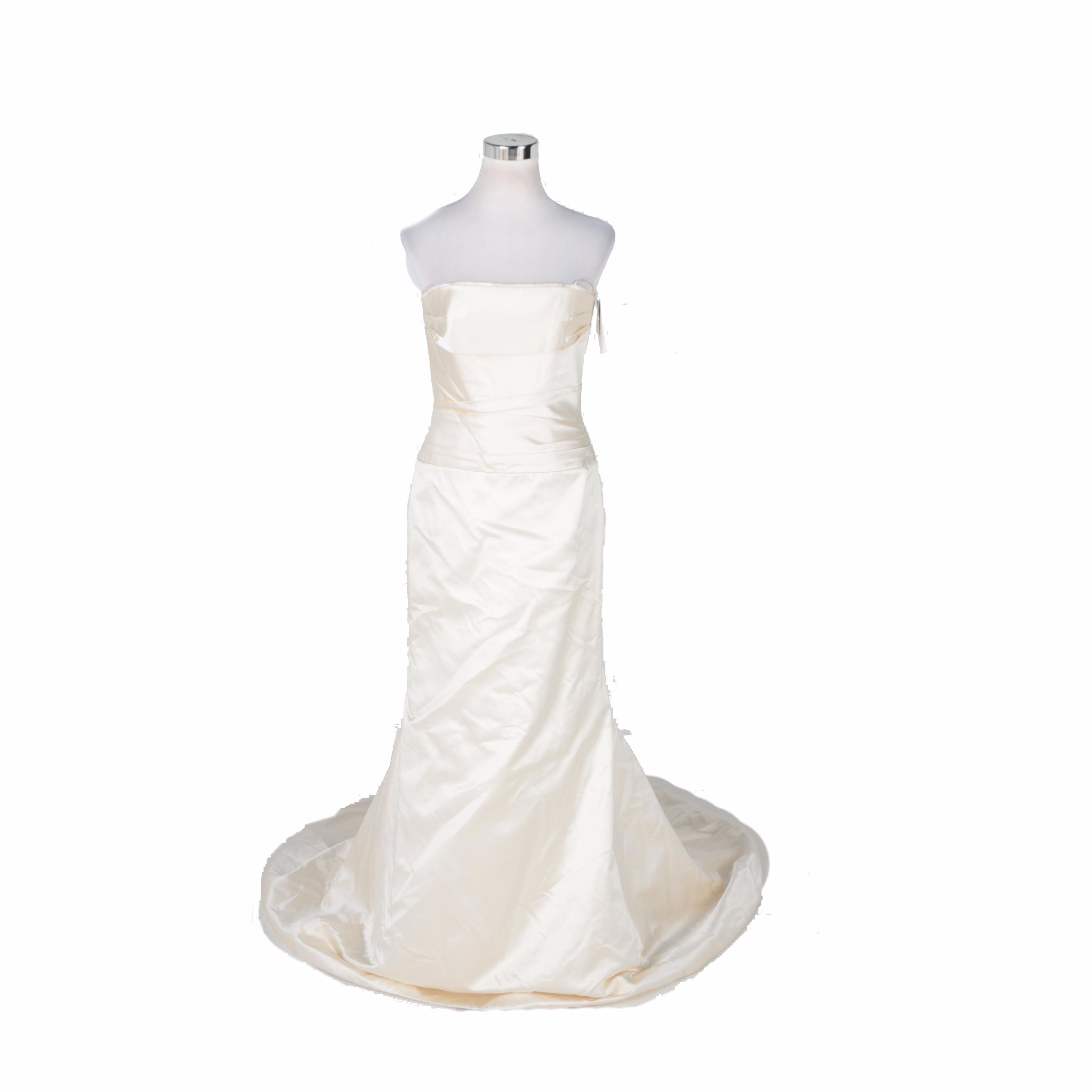 Jenny Lee Couture Ivory Silk Satin Strapless Contemporary Bridal Gown