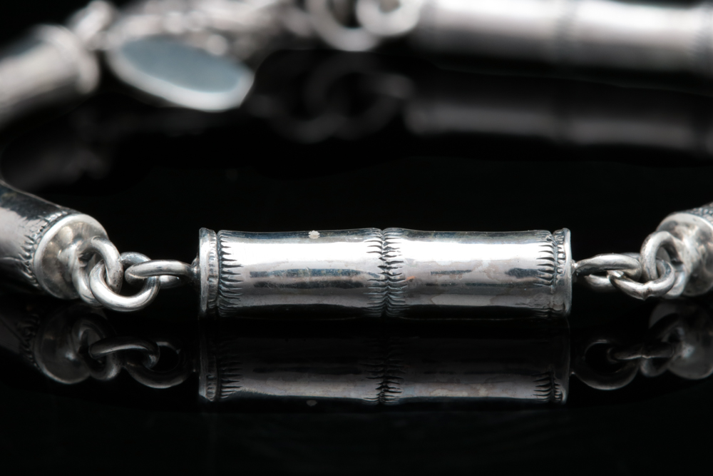 Robert Manse Sterling Silver and  18K Gold Bamboo Bracelet
