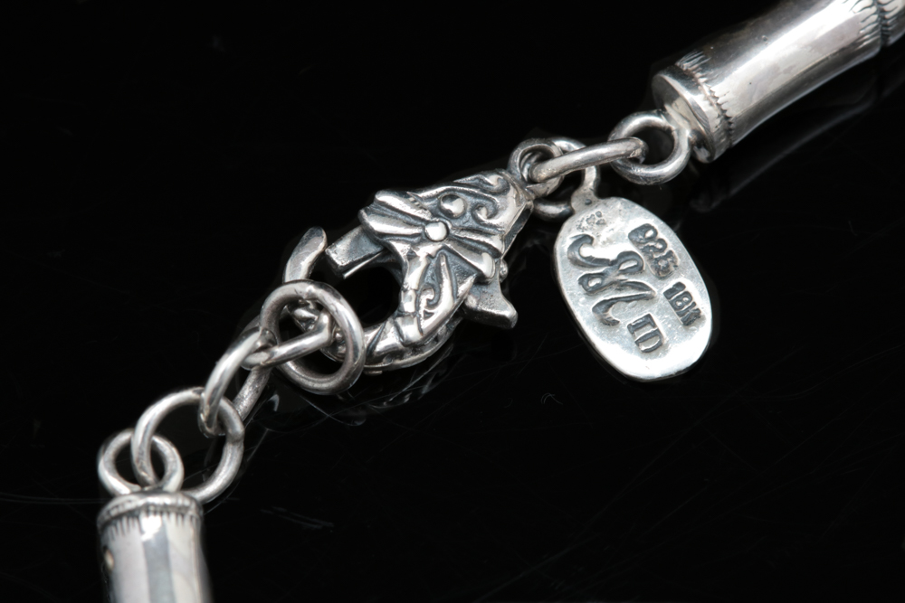 Robert Manse Sterling Silver and  18K Gold Bamboo Bracelet