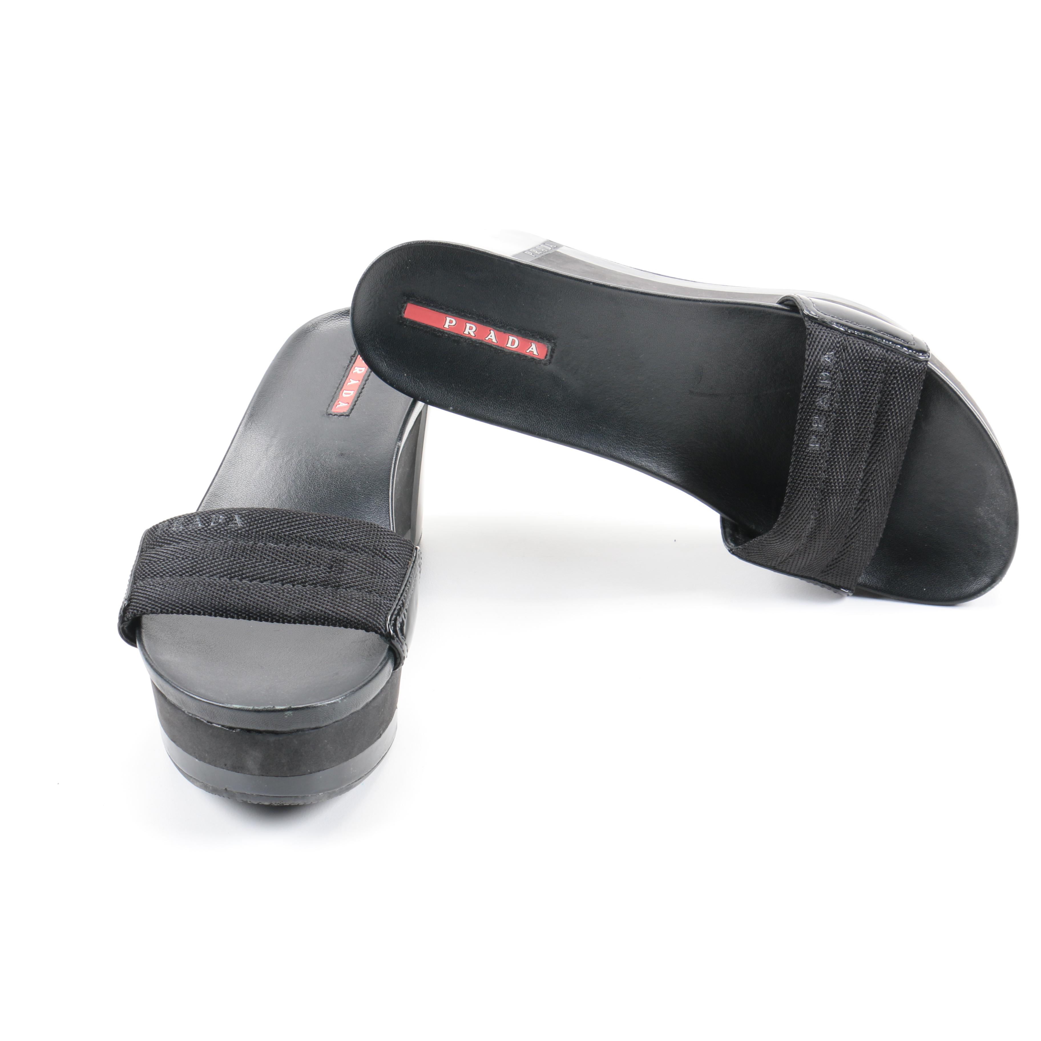 Prada Platform Slide Sandals