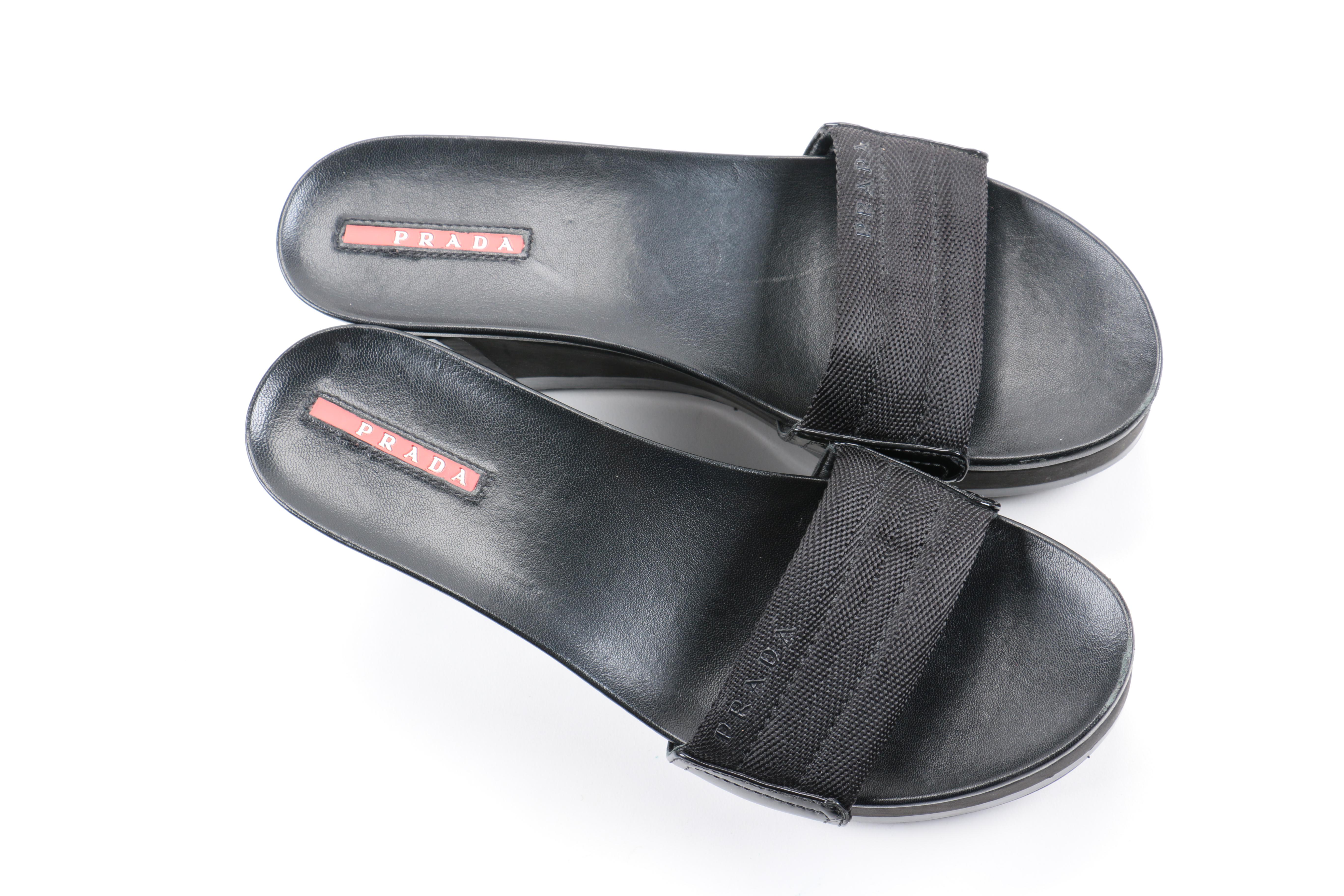 Prada Platform Slide Sandals