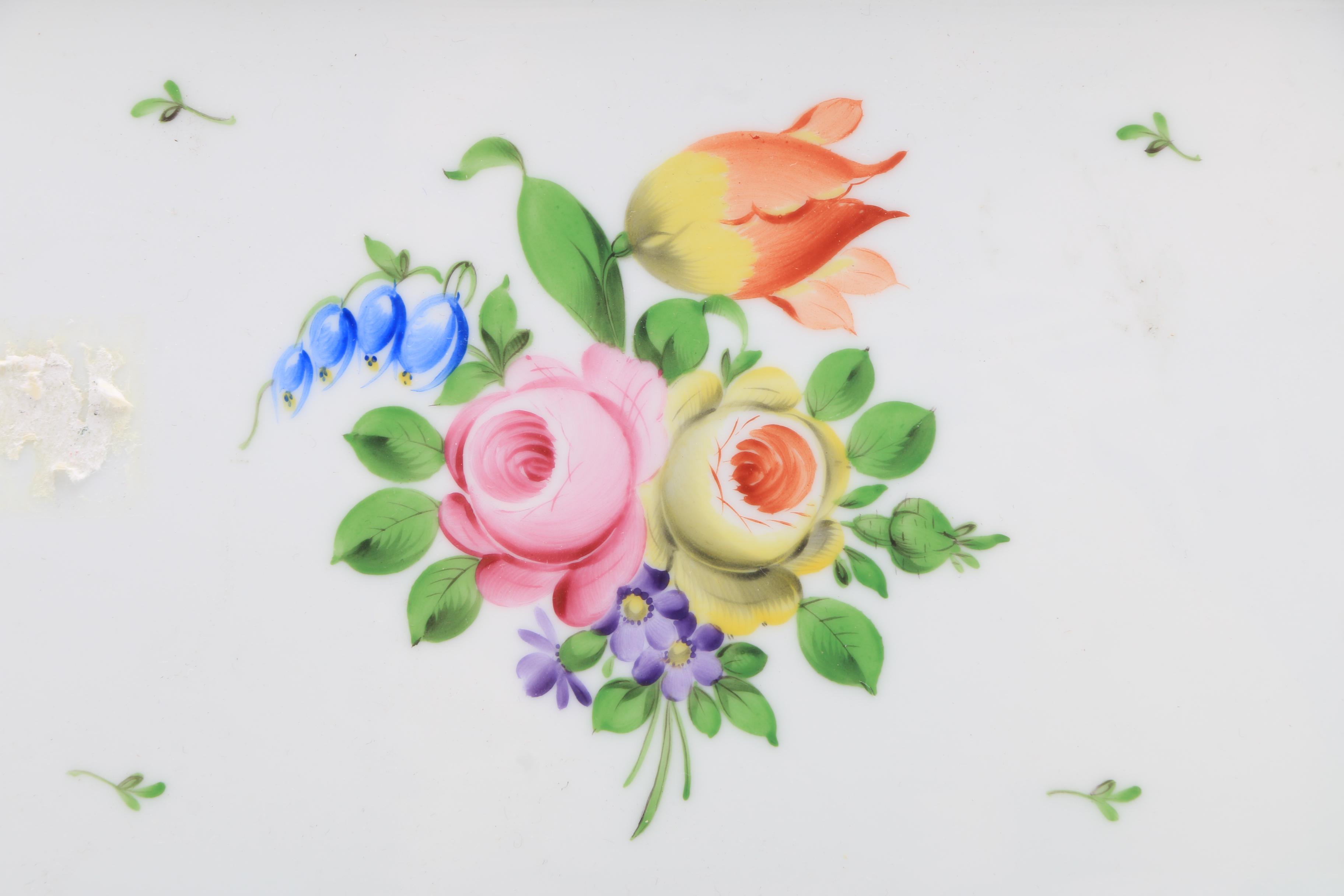 Herend Porcelain "Printemps" Tray, Vase and Cocoa Pot