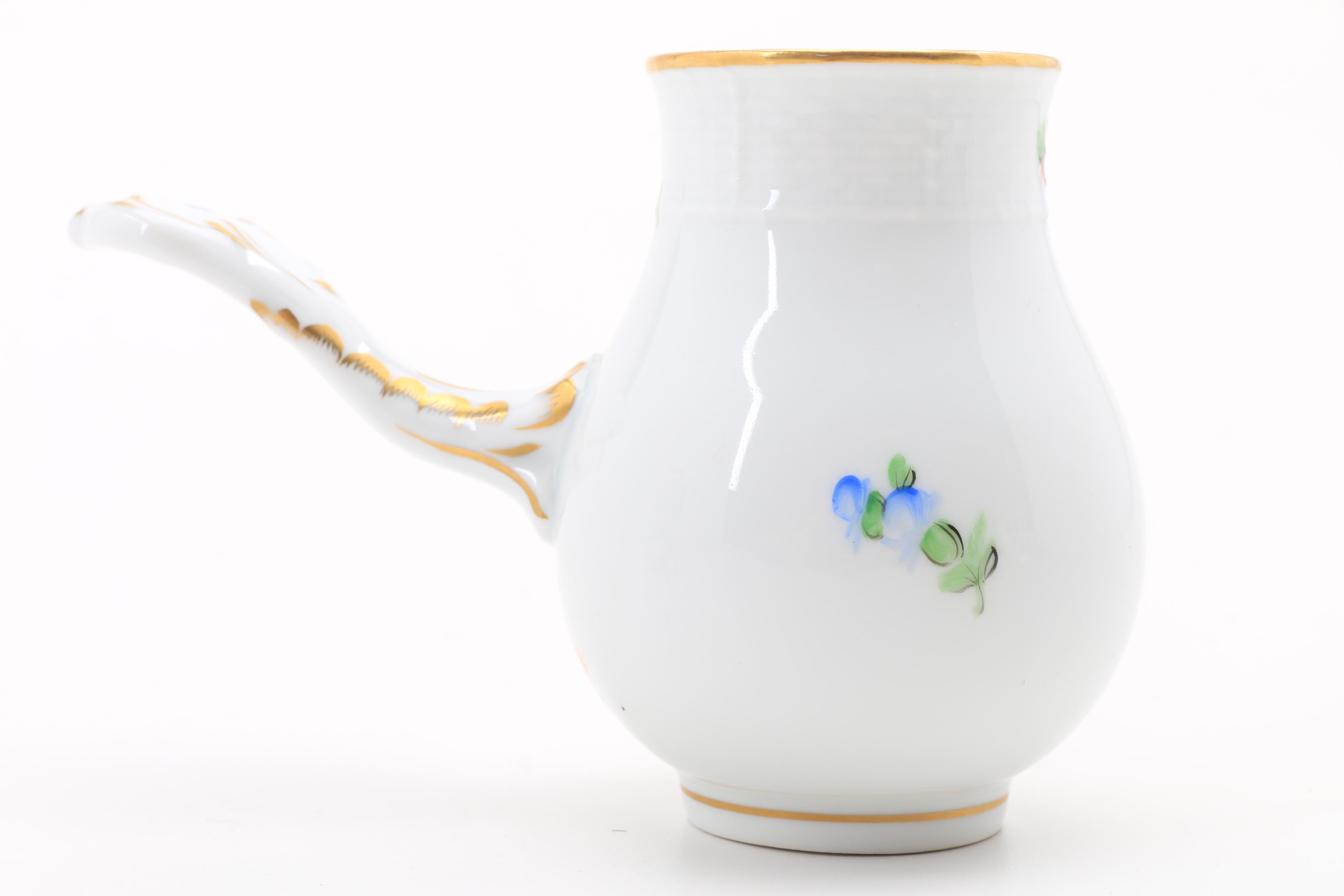 Herend Porcelain "Printemps" Tray, Vase and Cocoa Pot