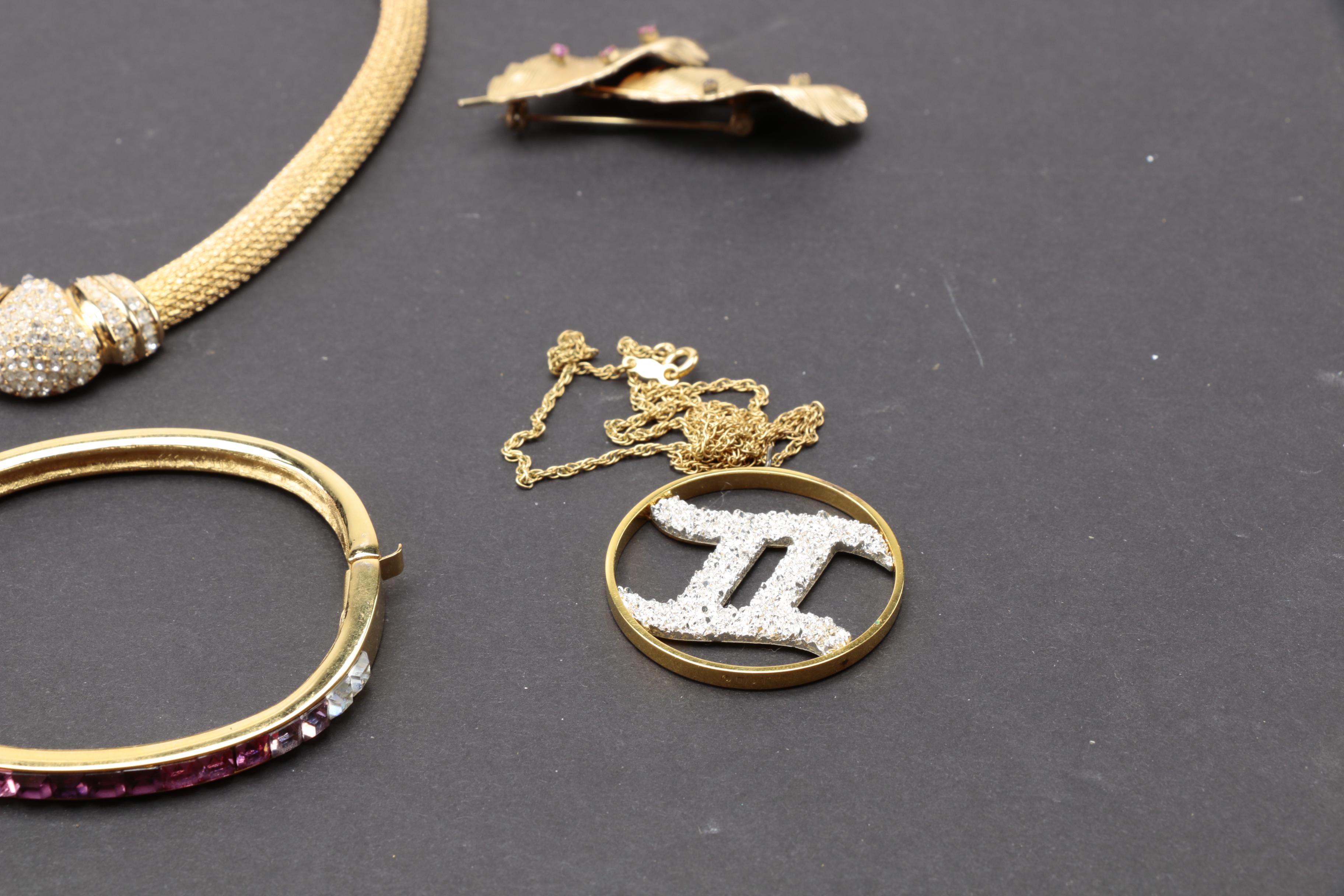 Gold Tone Costume Jewelry Including Givenchy