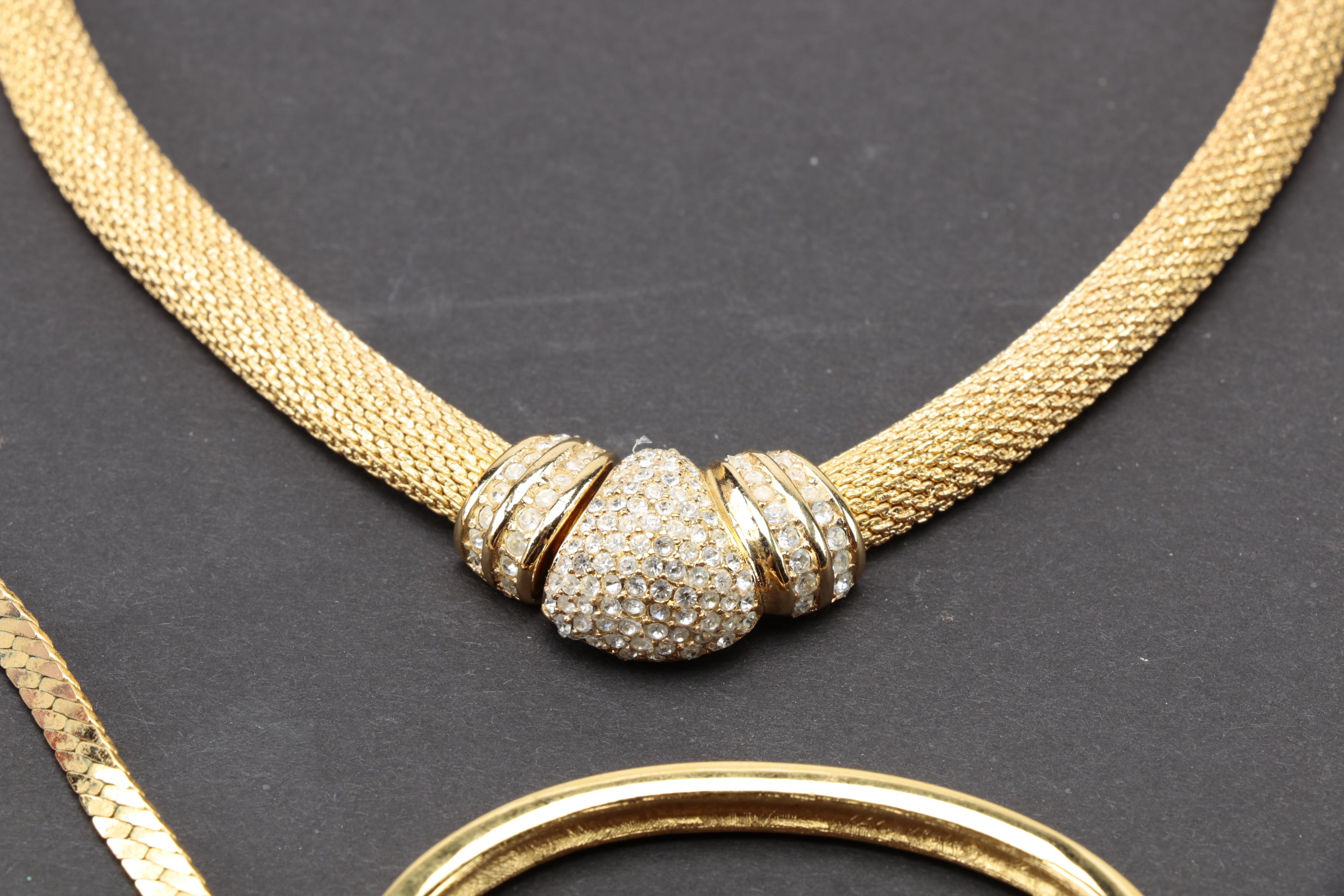 Gold Tone Costume Jewelry Including Givenchy