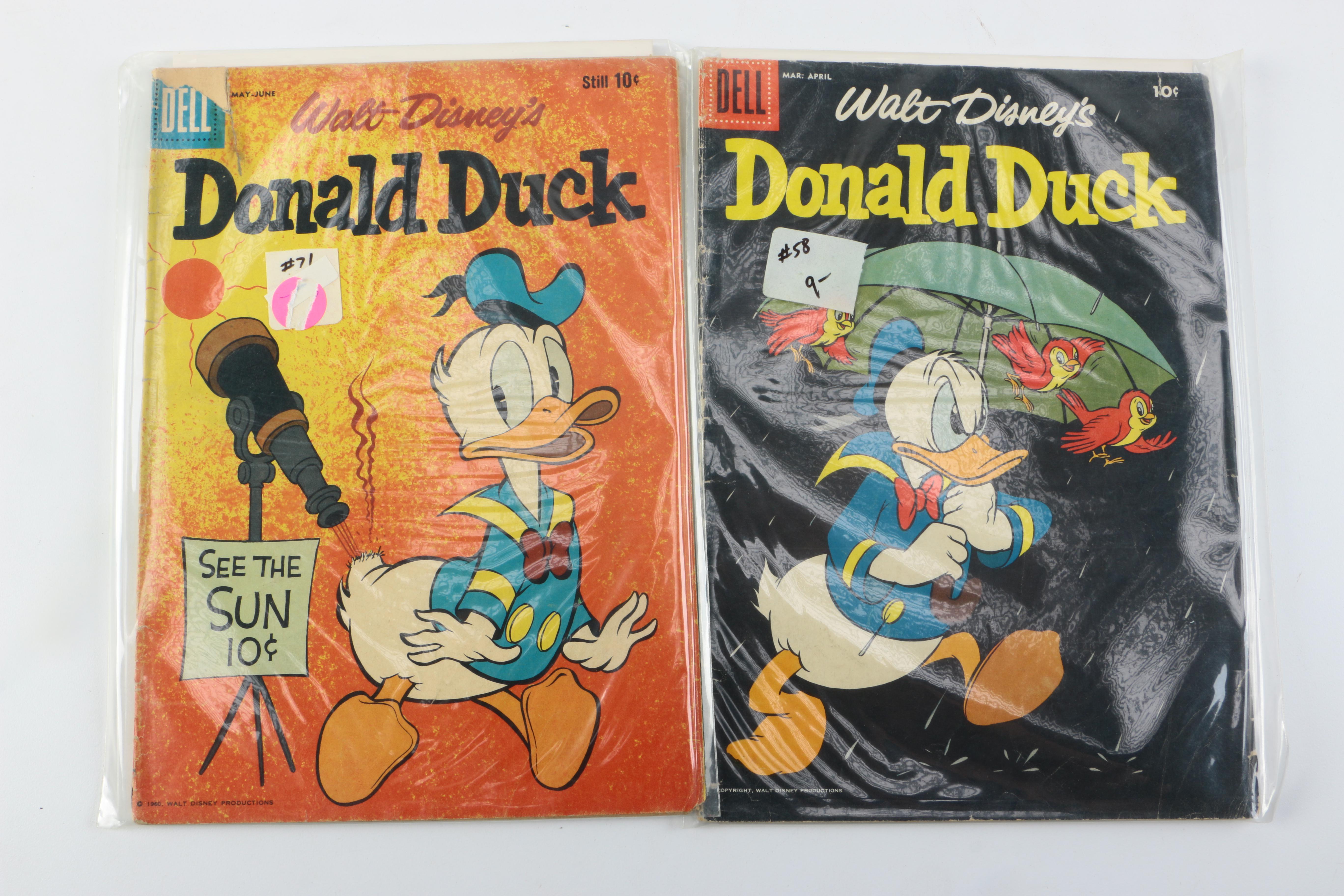 1950s–1960s Donald Duck Comics Including Carl Barks "See the Sun 10¢" Cover Illustration