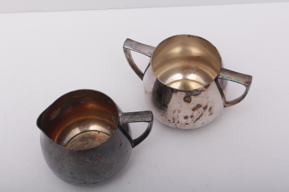Vintage Plated Silver Sugar and Creamer