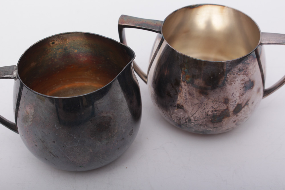 Vintage Plated Silver Sugar and Creamer