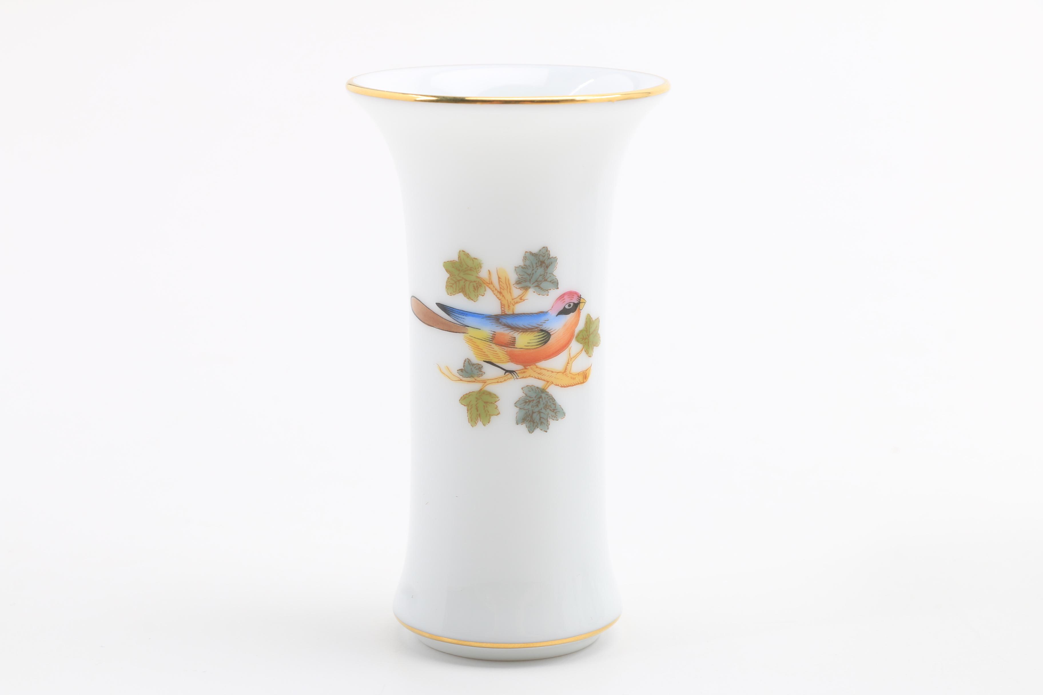 1930's Herend Snuff Bottle, A Signed Vase and Small Vase