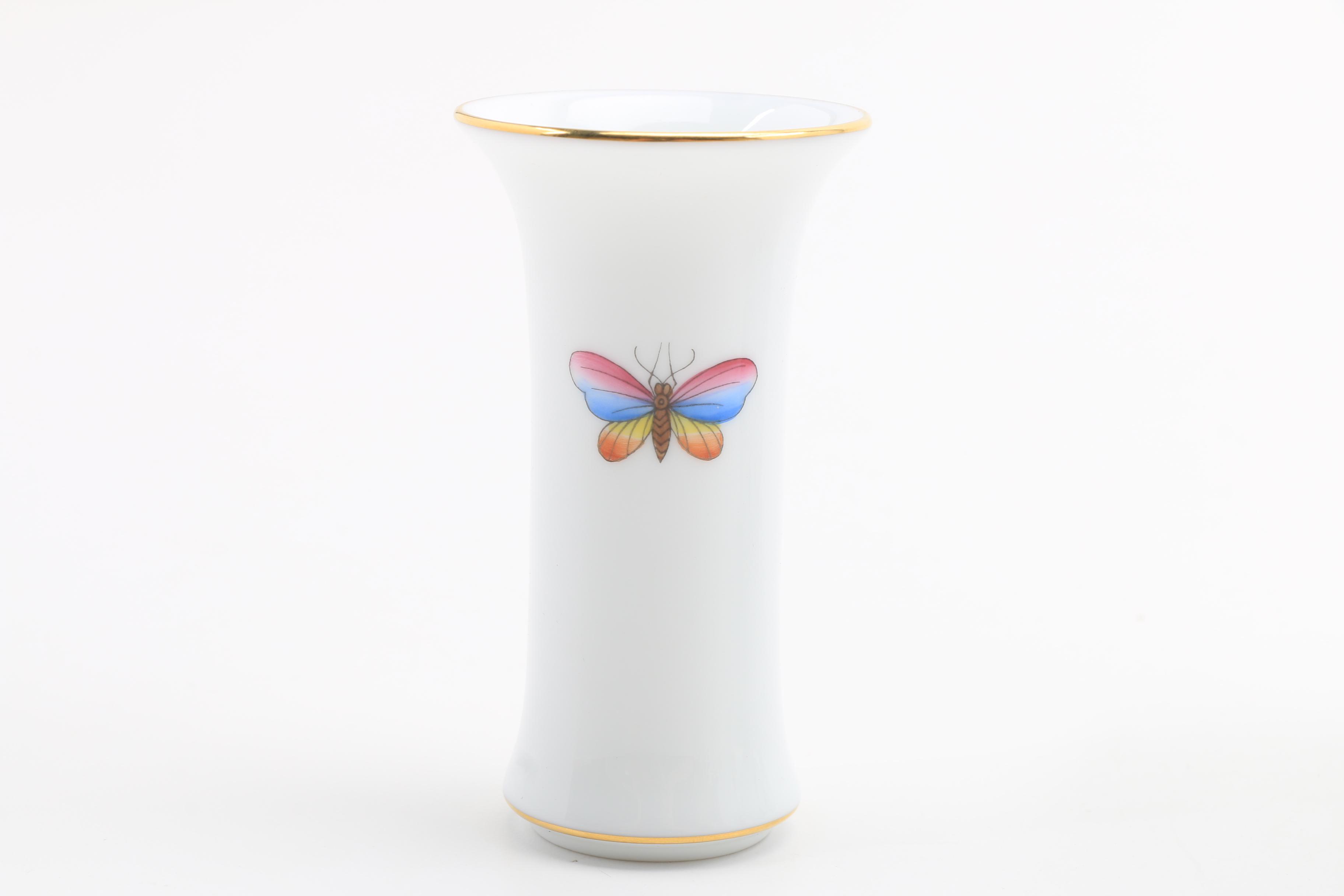 1930's Herend Snuff Bottle, A Signed Vase and Small Vase