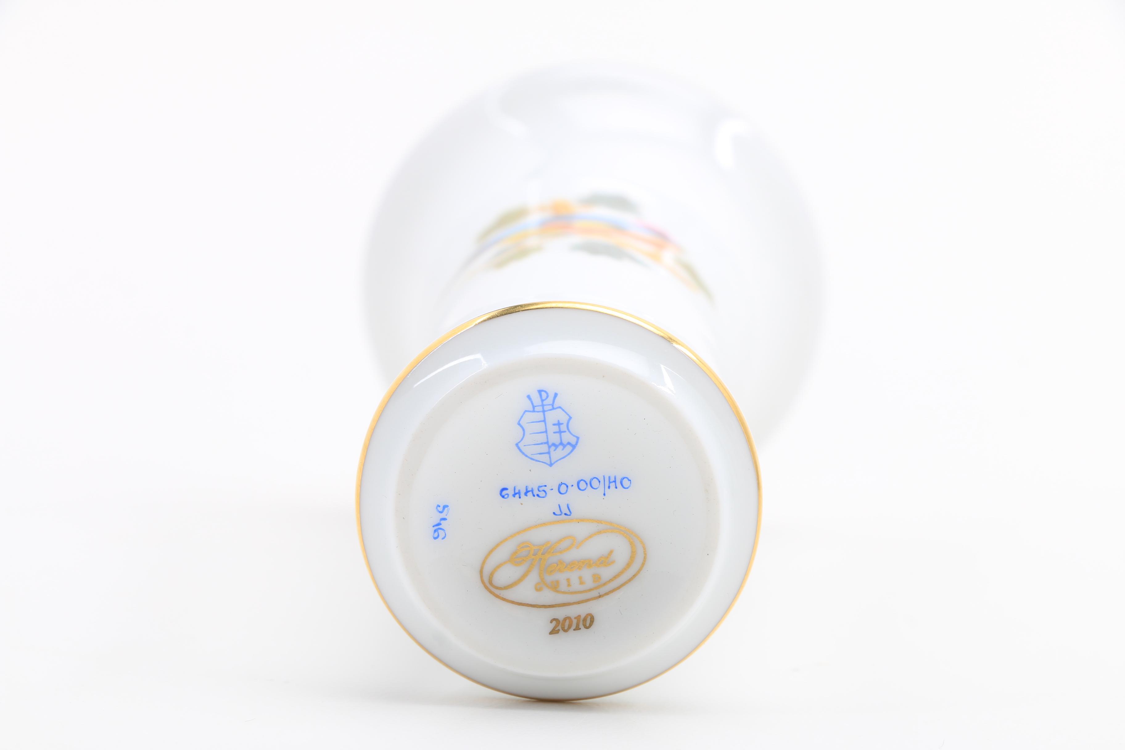 1930's Herend Snuff Bottle, A Signed Vase and Small Vase