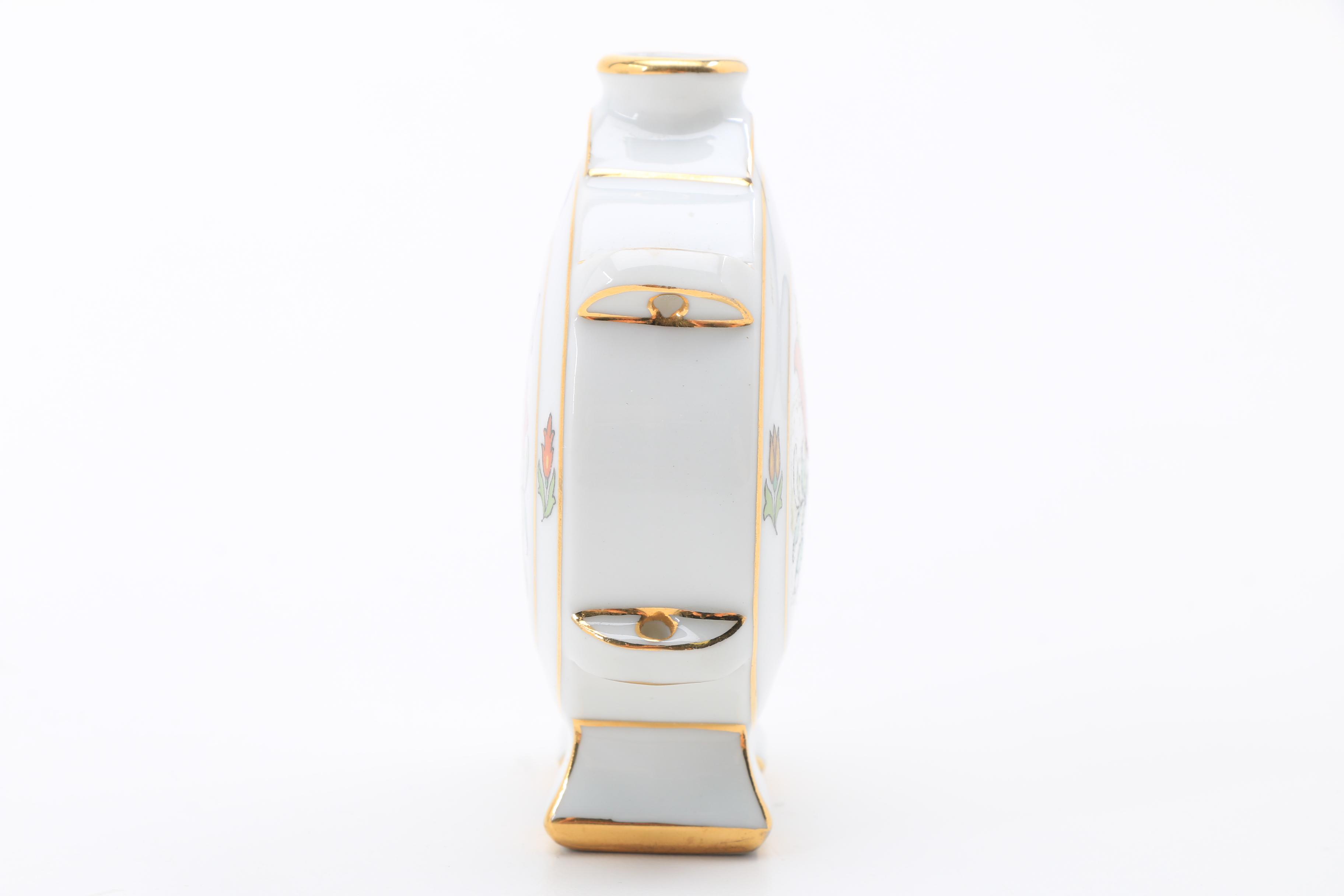 1930's Herend Snuff Bottle, A Signed Vase and Small Vase