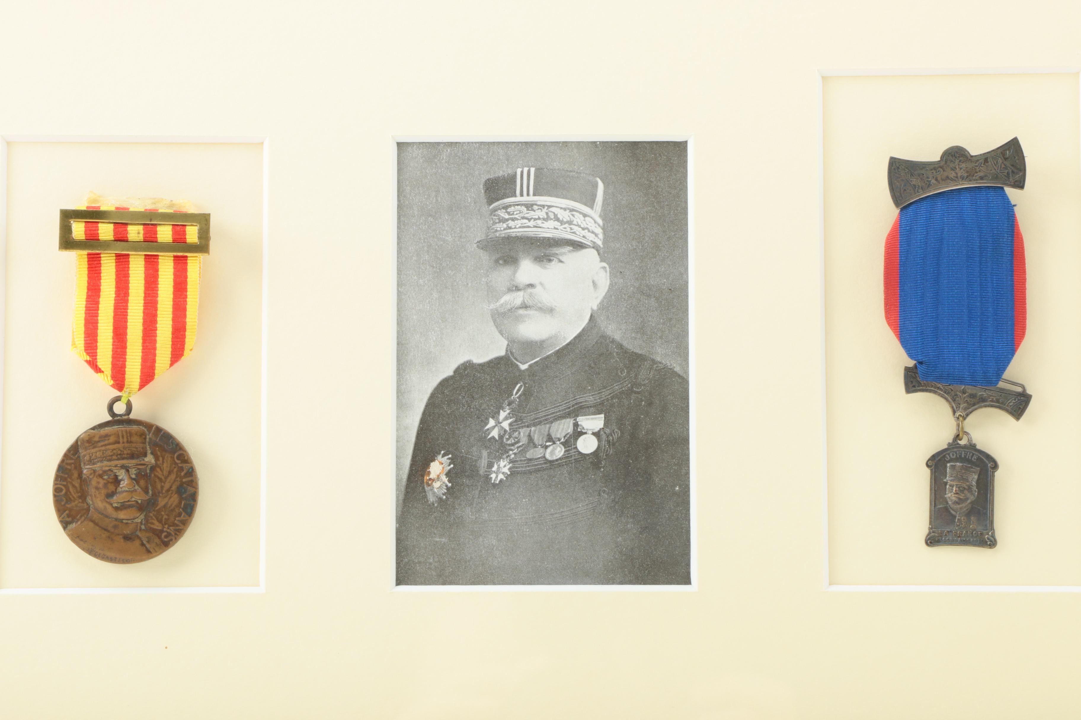 Collection of Joseph Marhsal Joffre Stamps and Medals
