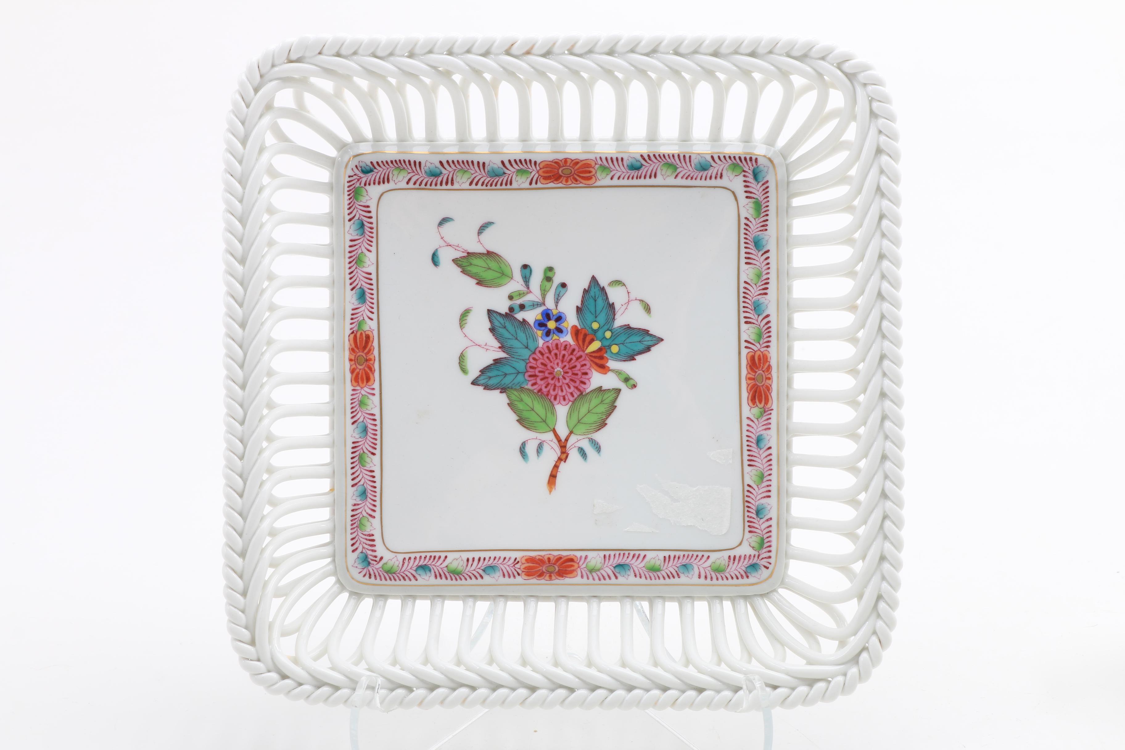 Assorted  Small Herend Dishes, Plates, Urns, and Baskets