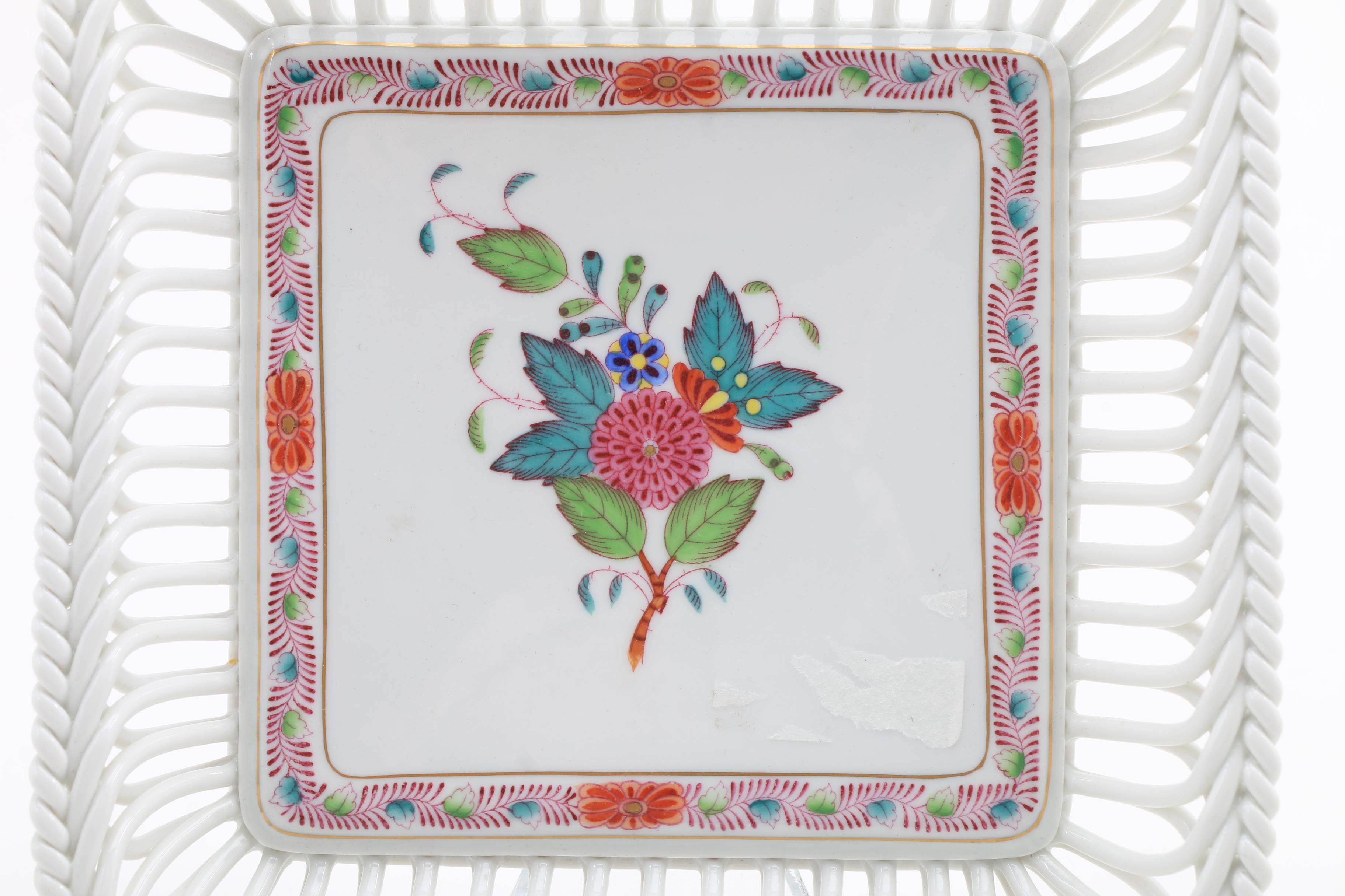 Assorted  Small Herend Dishes, Plates, Urns, and Baskets