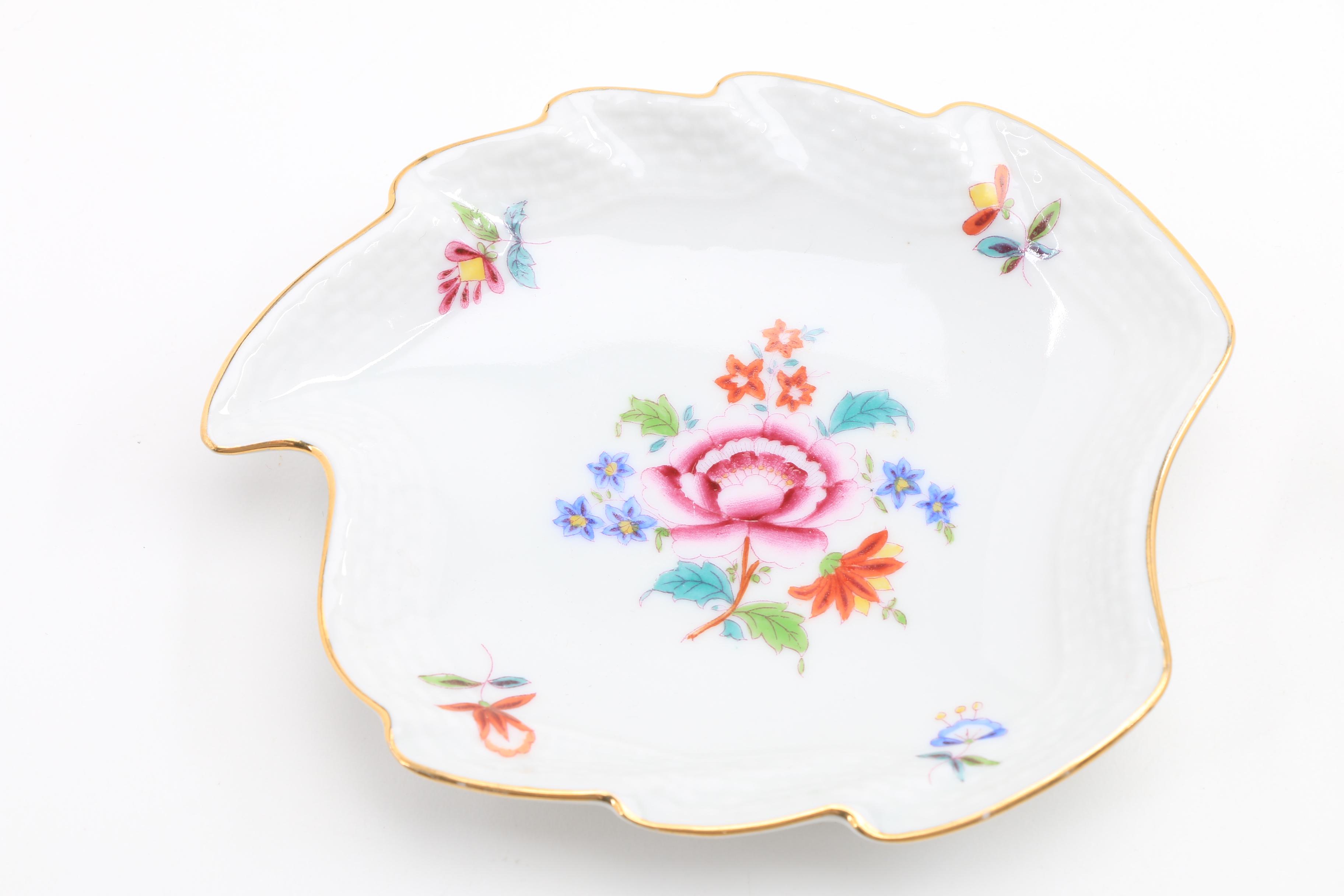 Assorted  Small Herend Dishes, Plates, Urns, and Baskets