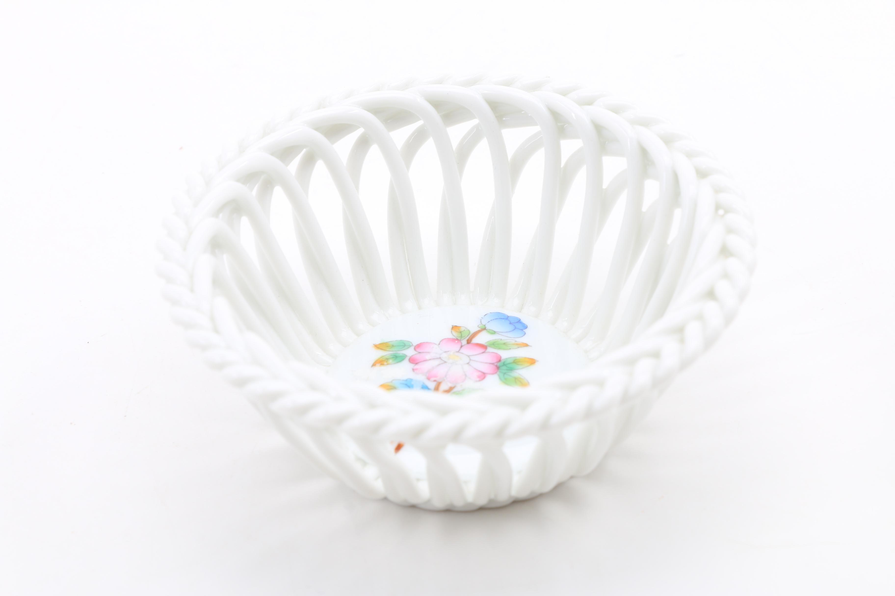 Assorted  Small Herend Dishes, Plates, Urns, and Baskets