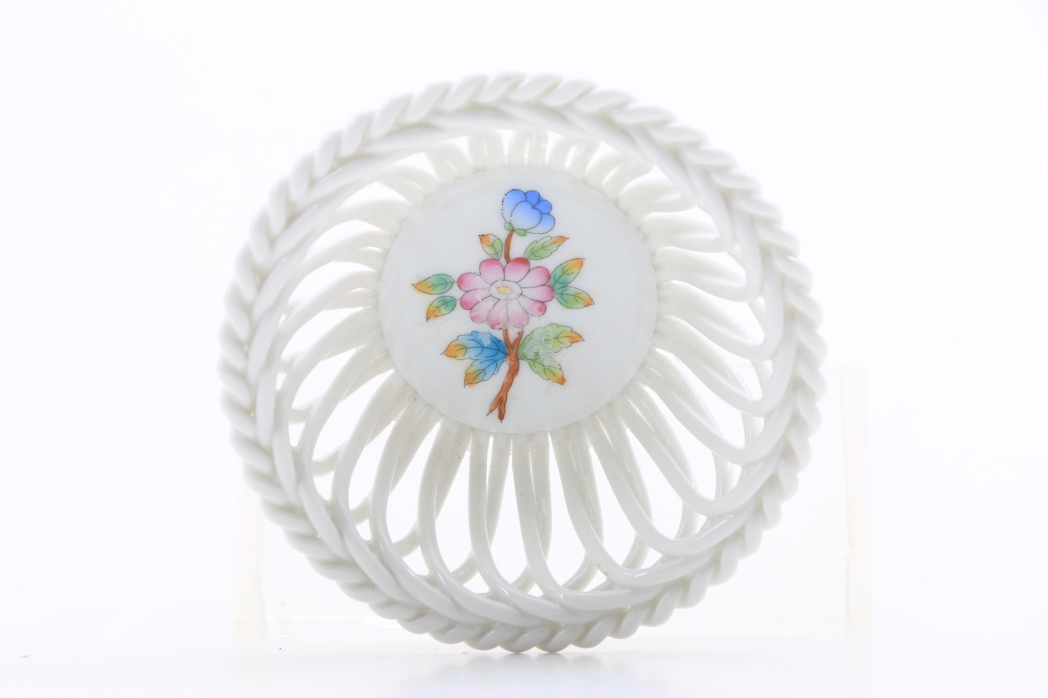 Assorted  Small Herend Dishes, Plates, Urns, and Baskets