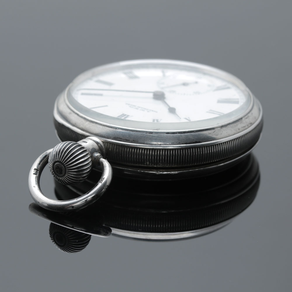 Antique Sterling Silver Waltham Open Face Pocket Watch