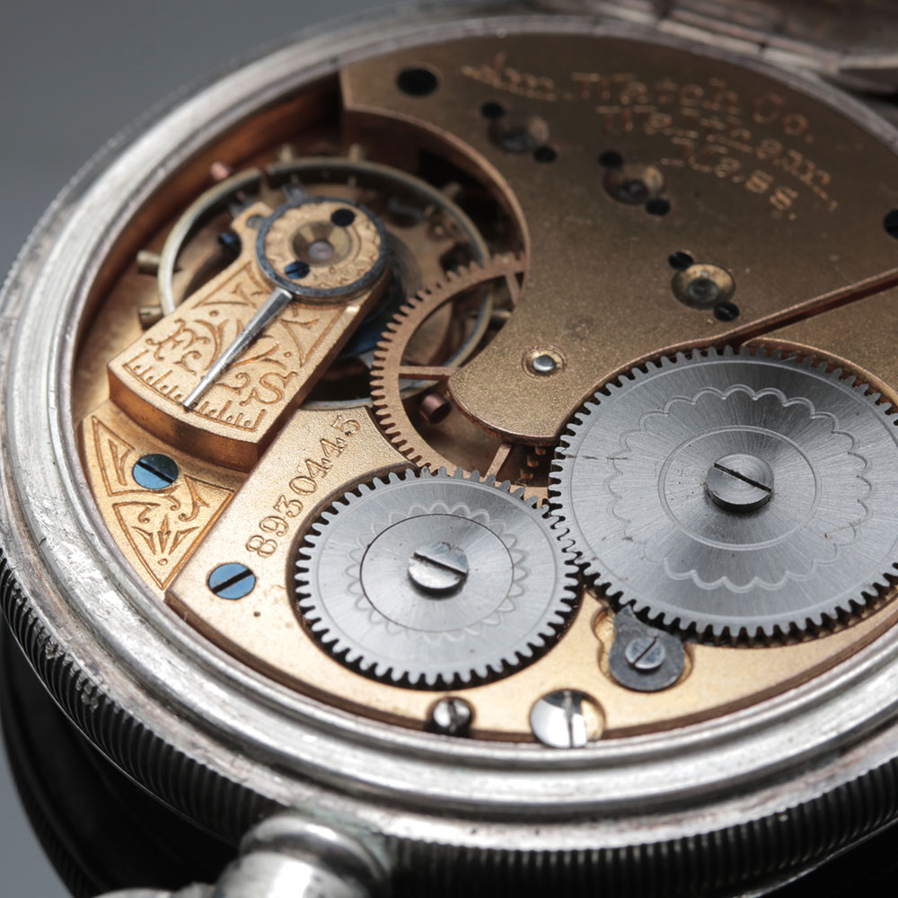 Antique Sterling Silver Waltham Open Face Pocket Watch