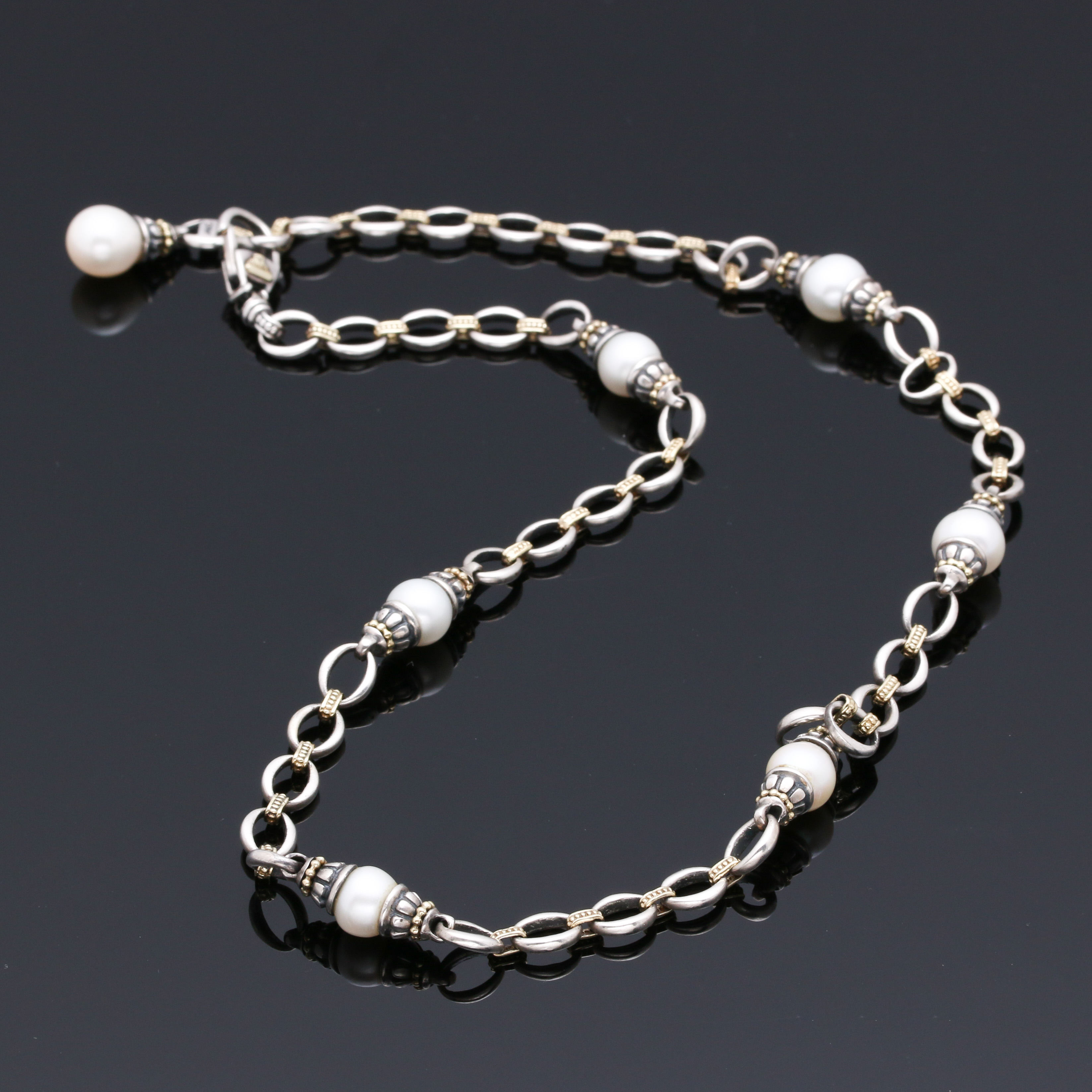 Lagos Sterling Silver & 18K Cultured Pearl Necklace