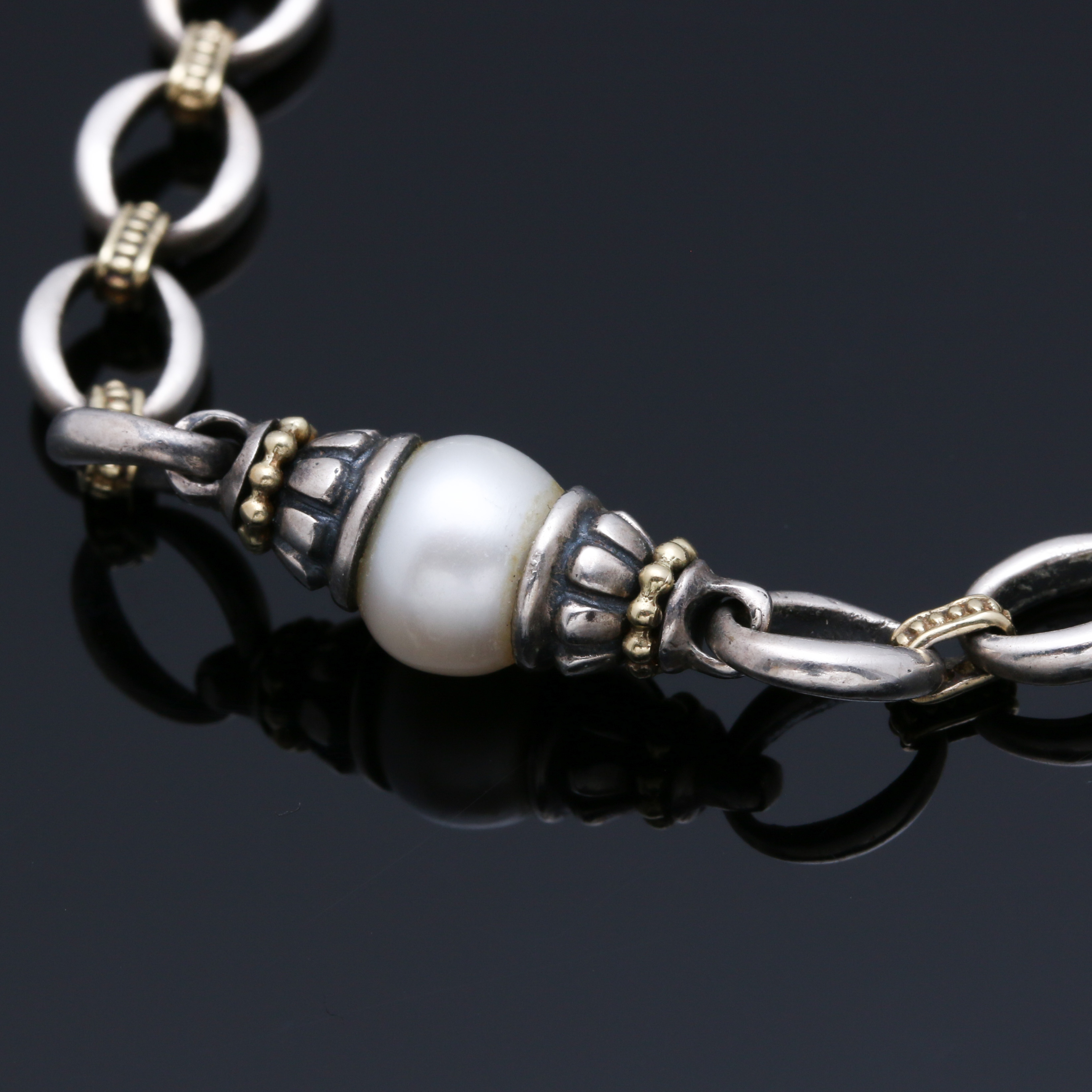 Lagos Sterling Silver & 18K Cultured Pearl Necklace