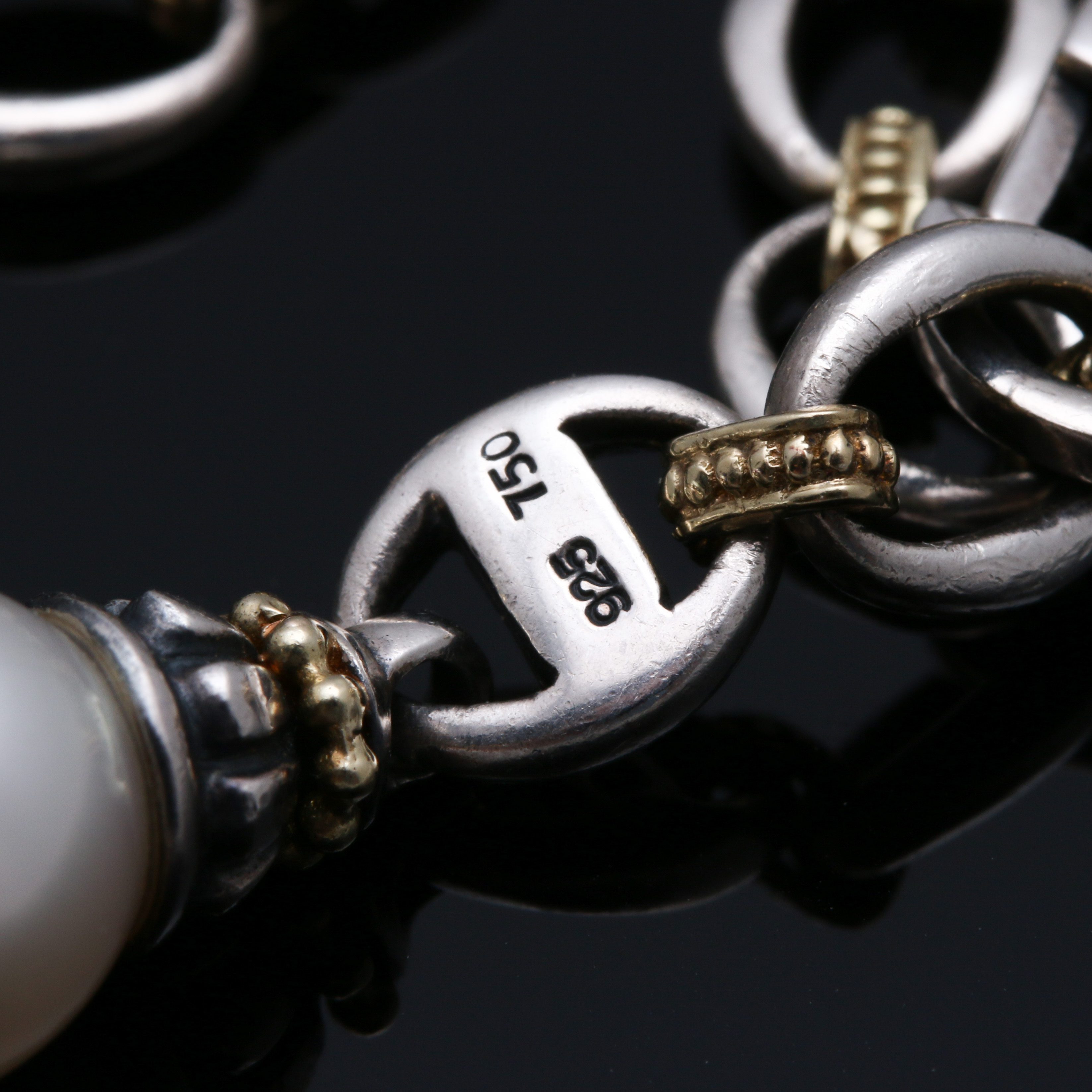 Lagos Sterling Silver & 18K Cultured Pearl Necklace