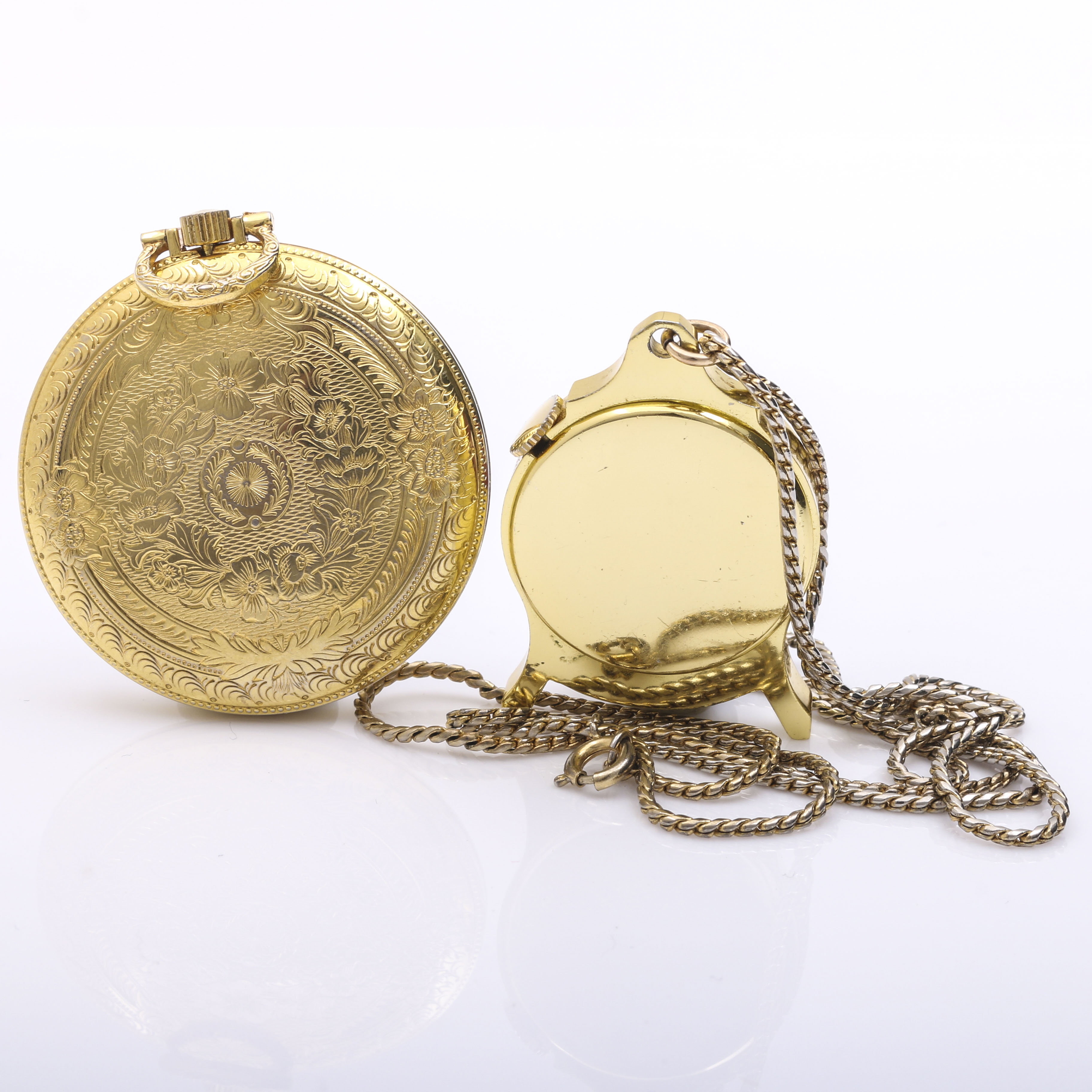 Gold Tone Pendant Watches Including Sheffield and Pepsi-Cola