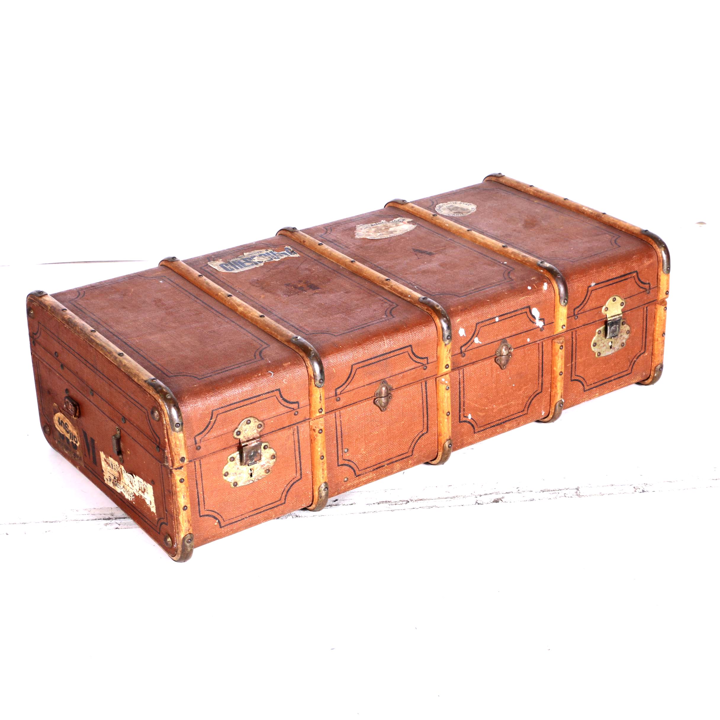 Circa Early 20th Century Large Steamer Trunk, Marked J.Keller