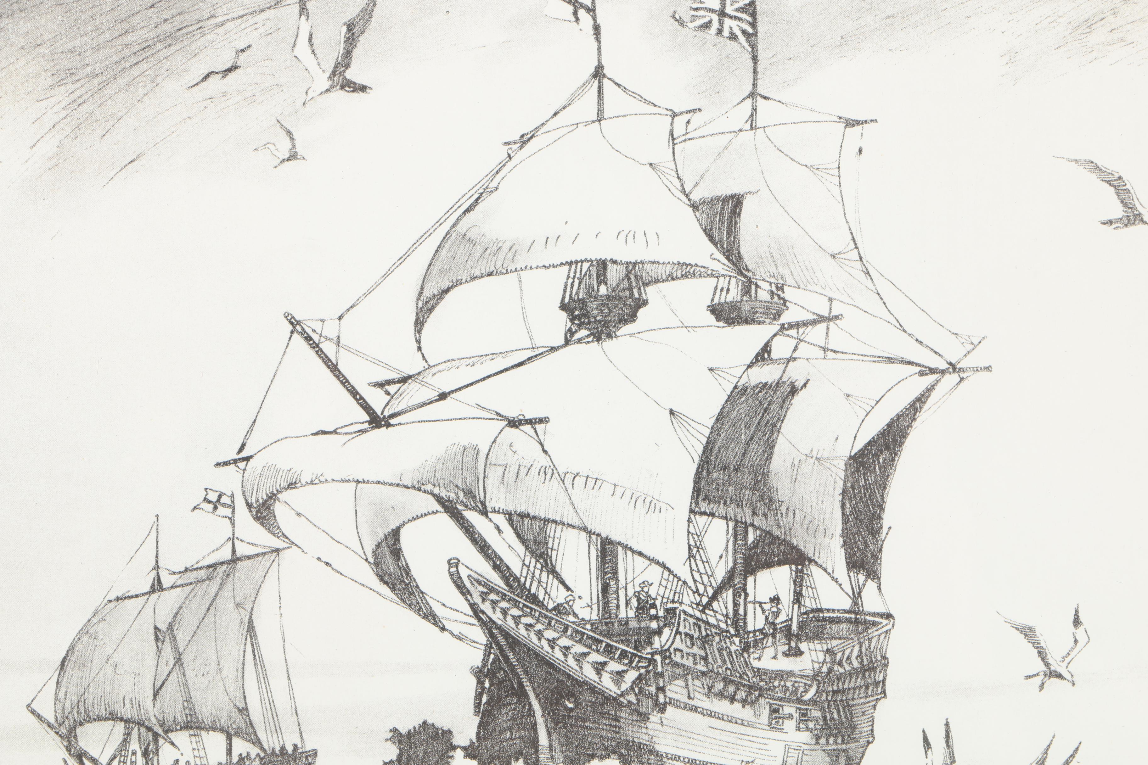 After Day Lowry Black and White Halftone Prints of Scenes From Jamestown, Virginia