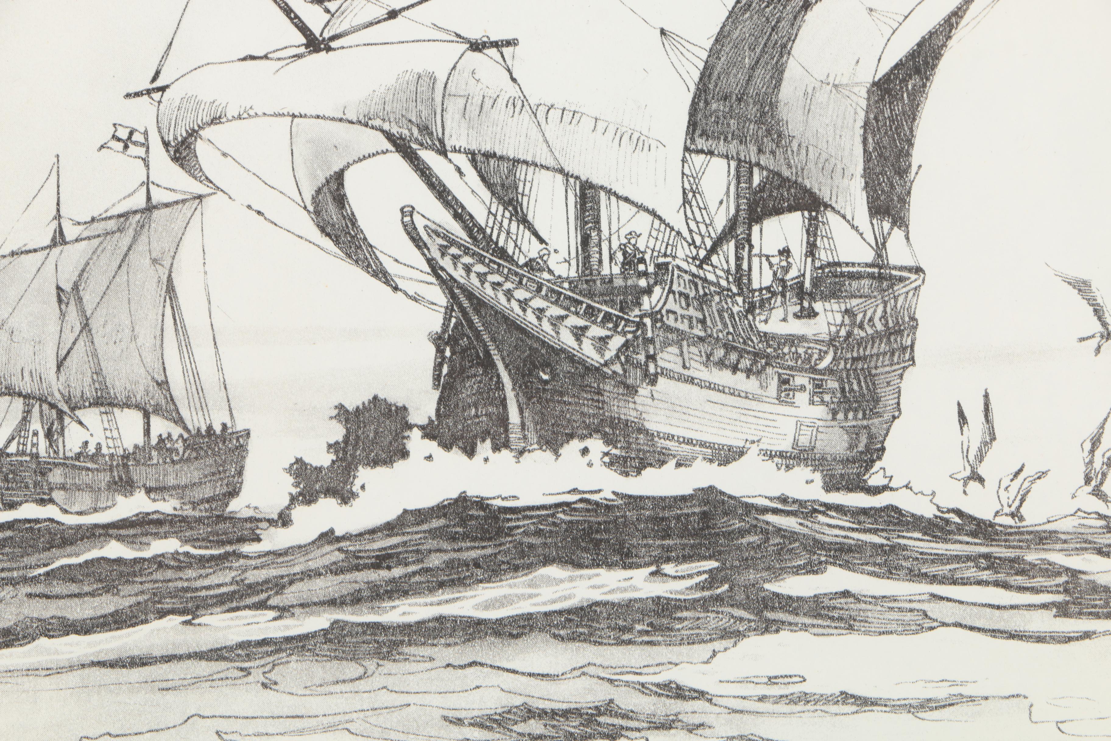 After Day Lowry Black and White Halftone Prints of Scenes From Jamestown, Virginia