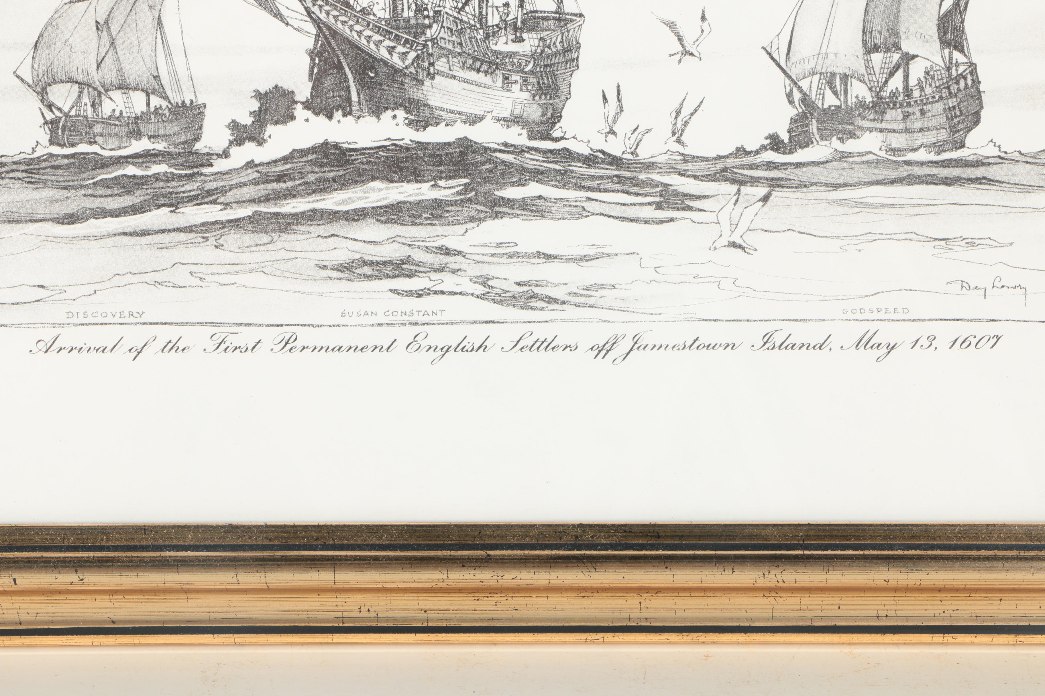 After Day Lowry Black and White Halftone Prints of Scenes From Jamestown, Virginia