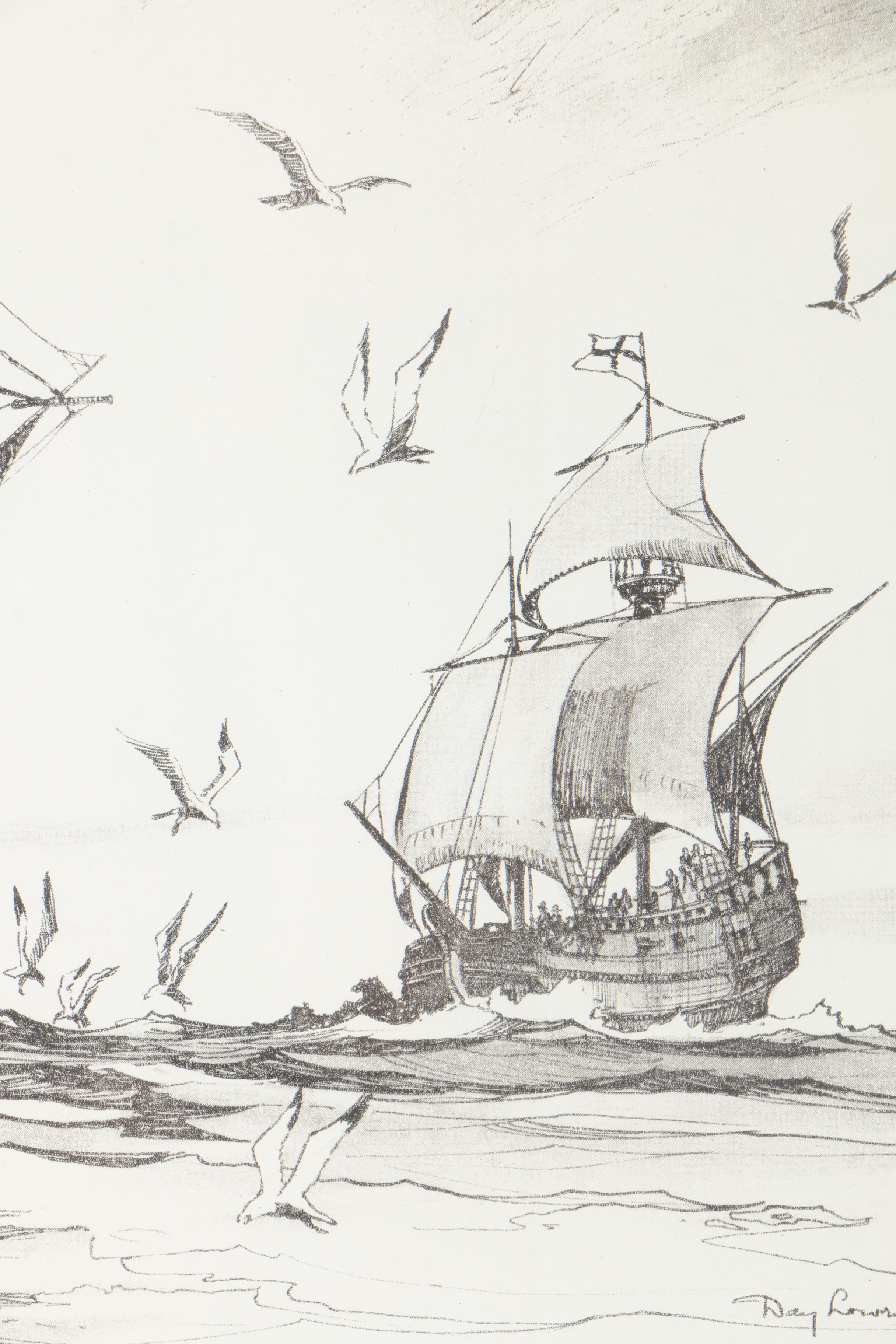 After Day Lowry Black and White Halftone Prints of Scenes From Jamestown, Virginia