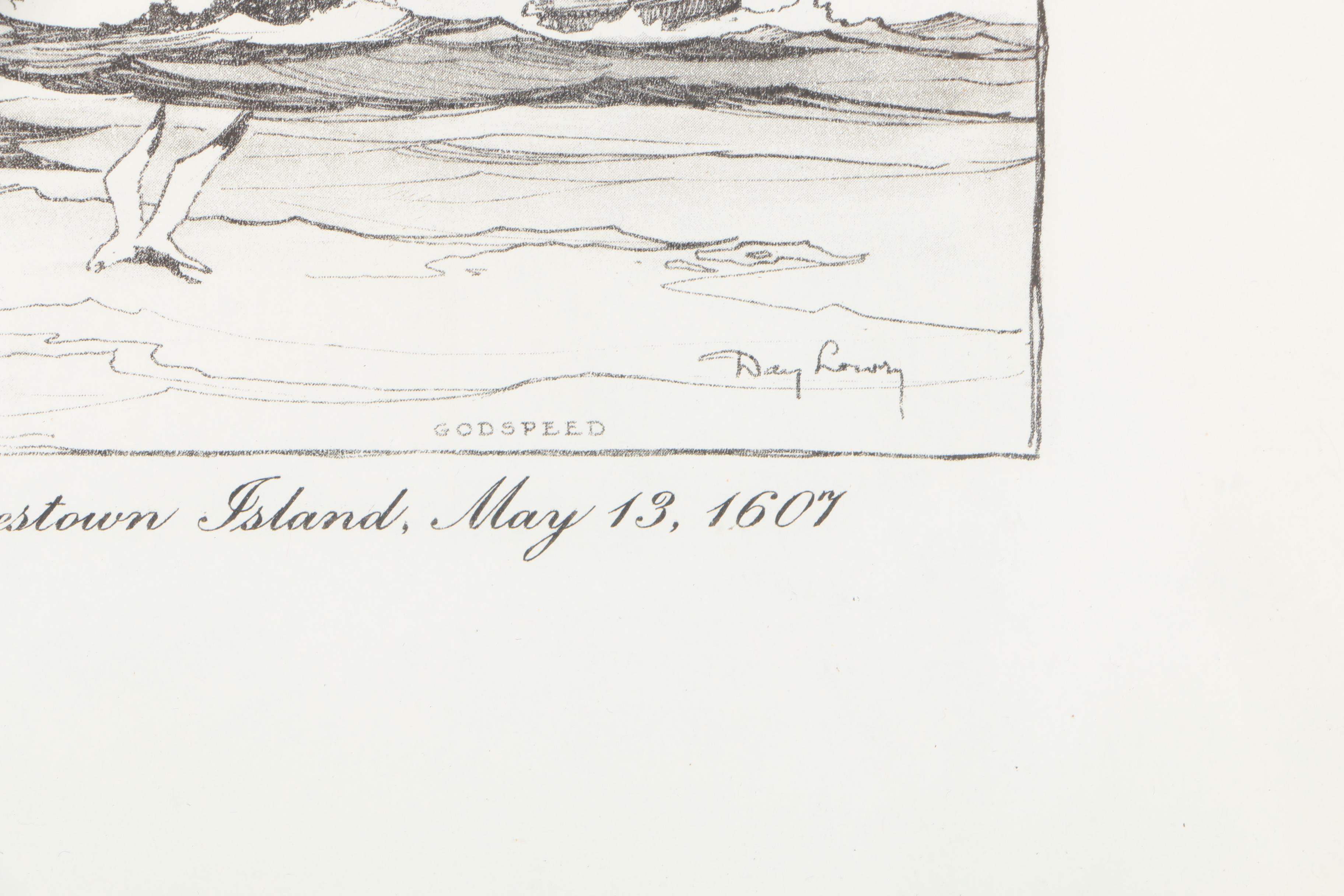 After Day Lowry Black and White Halftone Prints of Scenes From Jamestown, Virginia